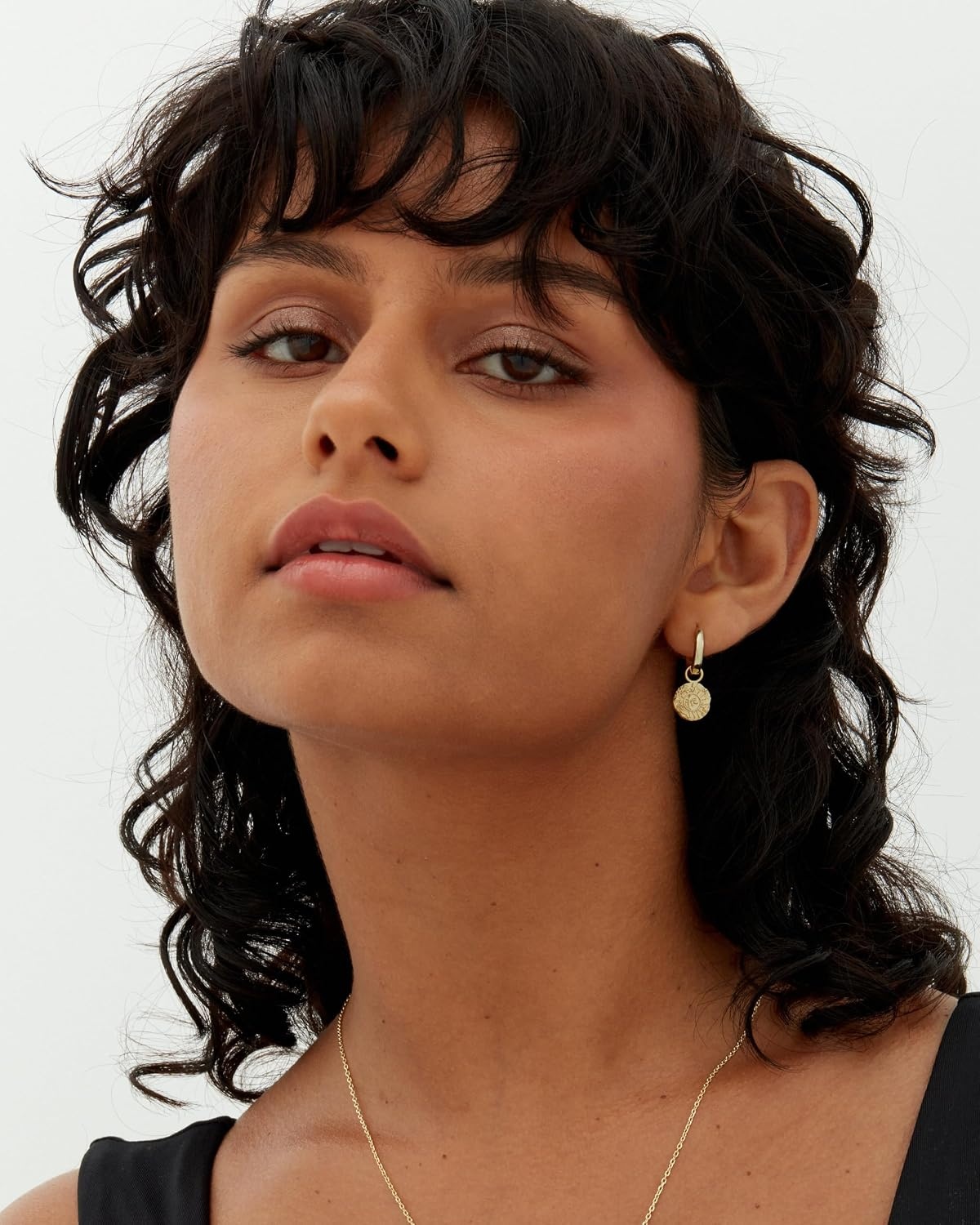 image:imagePAVOI 14K Gold Plated S925 Sterling Silver Post Lightweight Drop Dangle Huggie Hoop Earrings for Women Star Lock Pearl Cross Lightening Coin Dainty EarringsWhite Gold