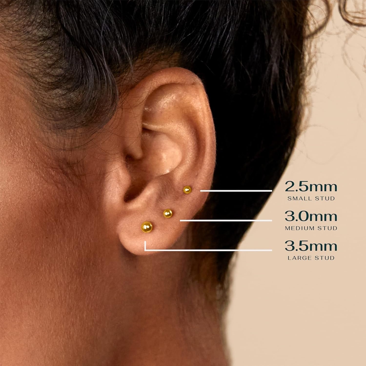 image:imagePAVOI 14K Gold Plated Solid 925 Sterling Silver Posts Dainty Ball Stud Flatback Earrings for Women Cartilage Helix Piercing Jewelry Small Screwbacks Stud Earrings for WomenRose Gold