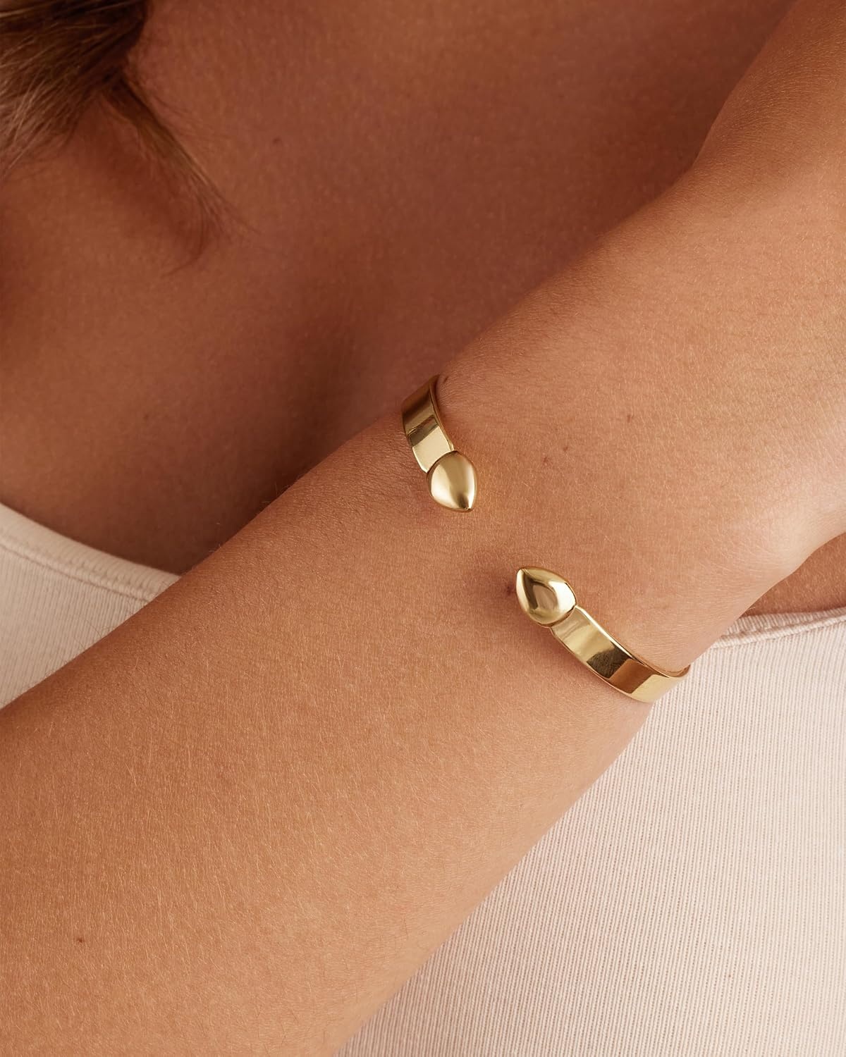 image:imagePAVOI 14K Gold Plated Stainless Steel Bangle Bracelets for Women Inspirational Engraved Adjustable Mantra Cuff Bangle Personalized Gift for Her Mom Sister Birthday Gifts for WomenWhite Gold