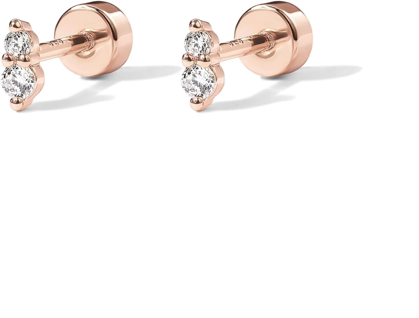 image:imagePAVOI 14K Gold Plated Sterling Silver Posts Dainty Mini MultiShape Flat Back Stud Earring Pack for Women Helix Cartilage Piercing JewelryDeux