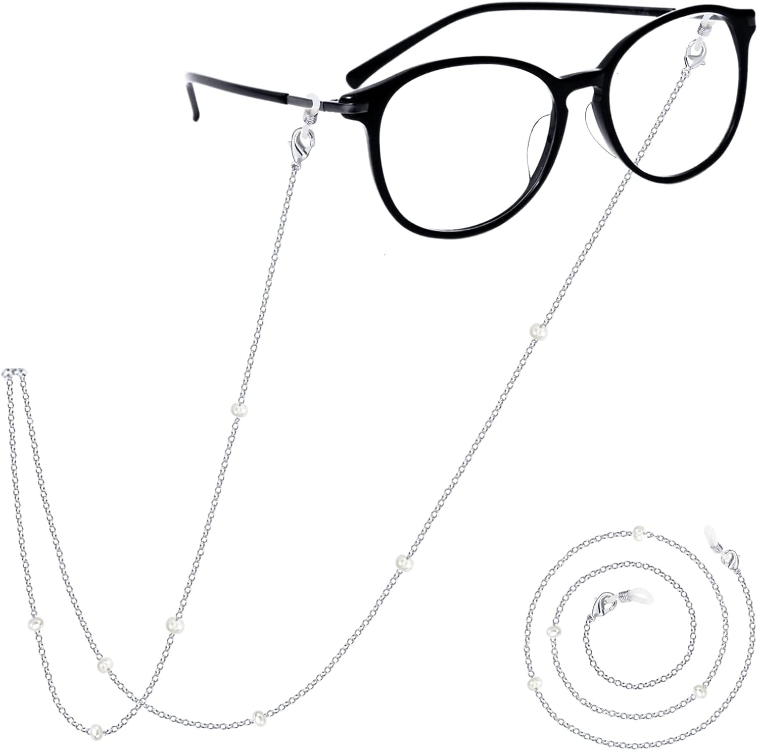 image:imagePAVOI 14K Gold Plated SunglassesGlasses Strap Lanyard Glasses Chains for Women Gold Eye Glasses Holder Around NeckWhite Gold