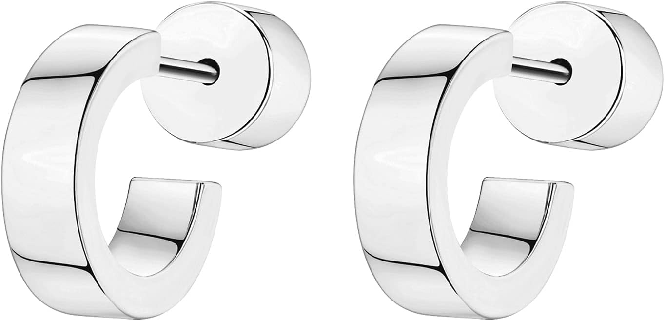 image:imagePAVOI 14K Gold Plated Thin Square Edge Open Hoop Earrings for Women Trendy Lightweight Open Hoops100 Millimeters