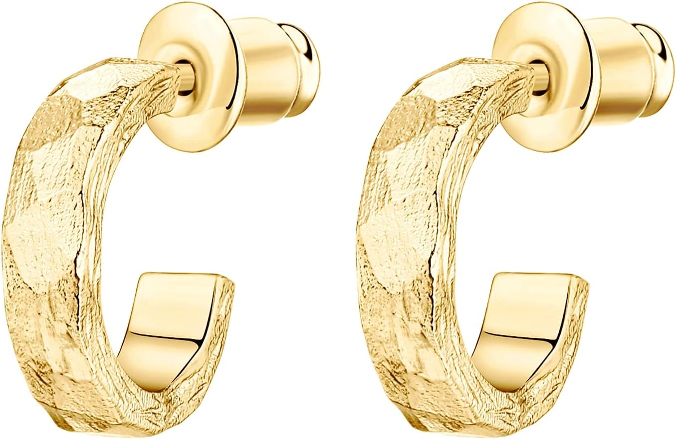 image:imagePAVOI 14K Gold Plated Thin Square Edge Open Hoop Earrings for Women Trendy Lightweight Open Hoops110 Millimeters