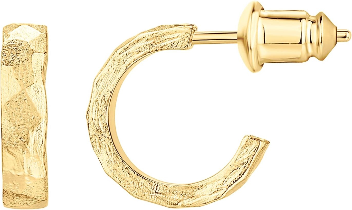 image:imagePAVOI 14K Gold Plated Thin Square Edge Open Hoop Earrings for Women Trendy Lightweight Open Hoops110 Millimeters