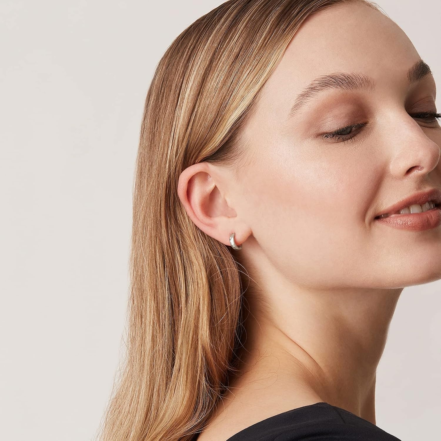 image:imagePAVOI 14K Gold Plated Thin Square Edge Open Hoop Earrings for Women Trendy Lightweight Open Hoops110 Millimeters