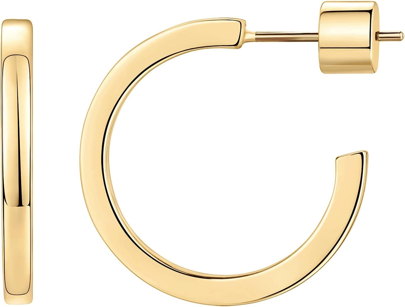image:imagePAVOI 14K Gold Plated Thin Square Edge Open Hoop Earrings for Women Trendy Lightweight Open Hoops20 Millimeters