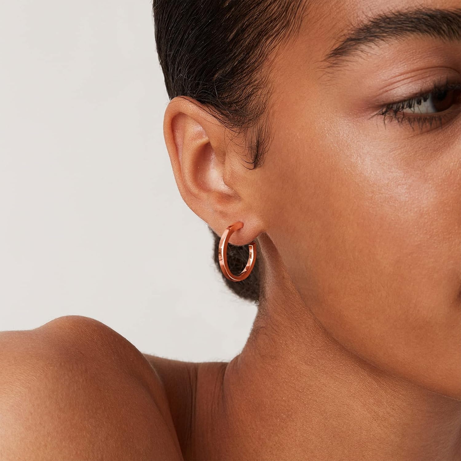image:imagePAVOI 14K Gold Plated Thin Square Edge Open Hoop Earrings for Women Trendy Lightweight Open Hoops20 Millimeters