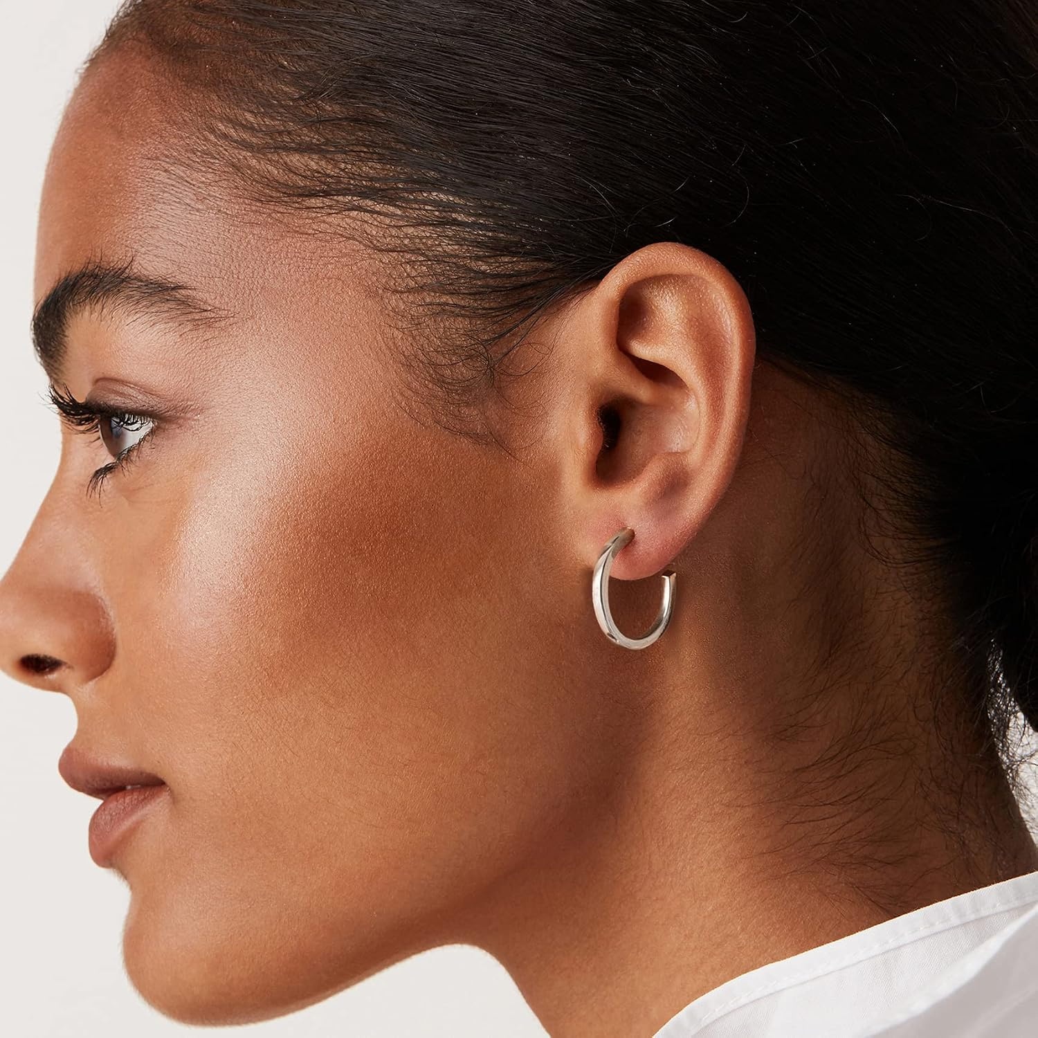 image:imagePAVOI 14K Gold Plated Thin Square Edge Open Hoop Earrings for Women Trendy Lightweight Open Hoops20 Millimeters