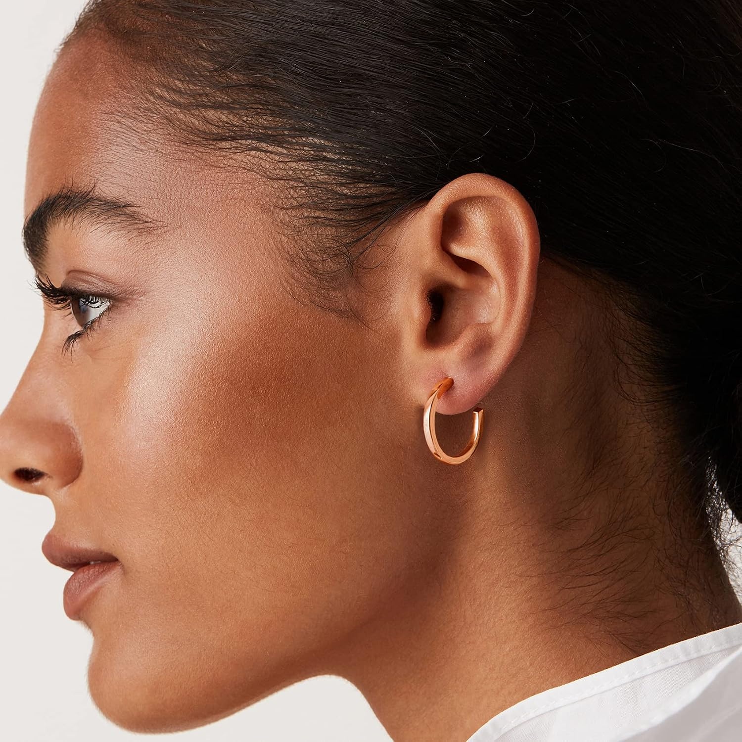 image:imagePAVOI 14K Gold Plated Thin Square Edge Open Hoop Earrings for Women Trendy Lightweight Open Hoops20 Millimeters