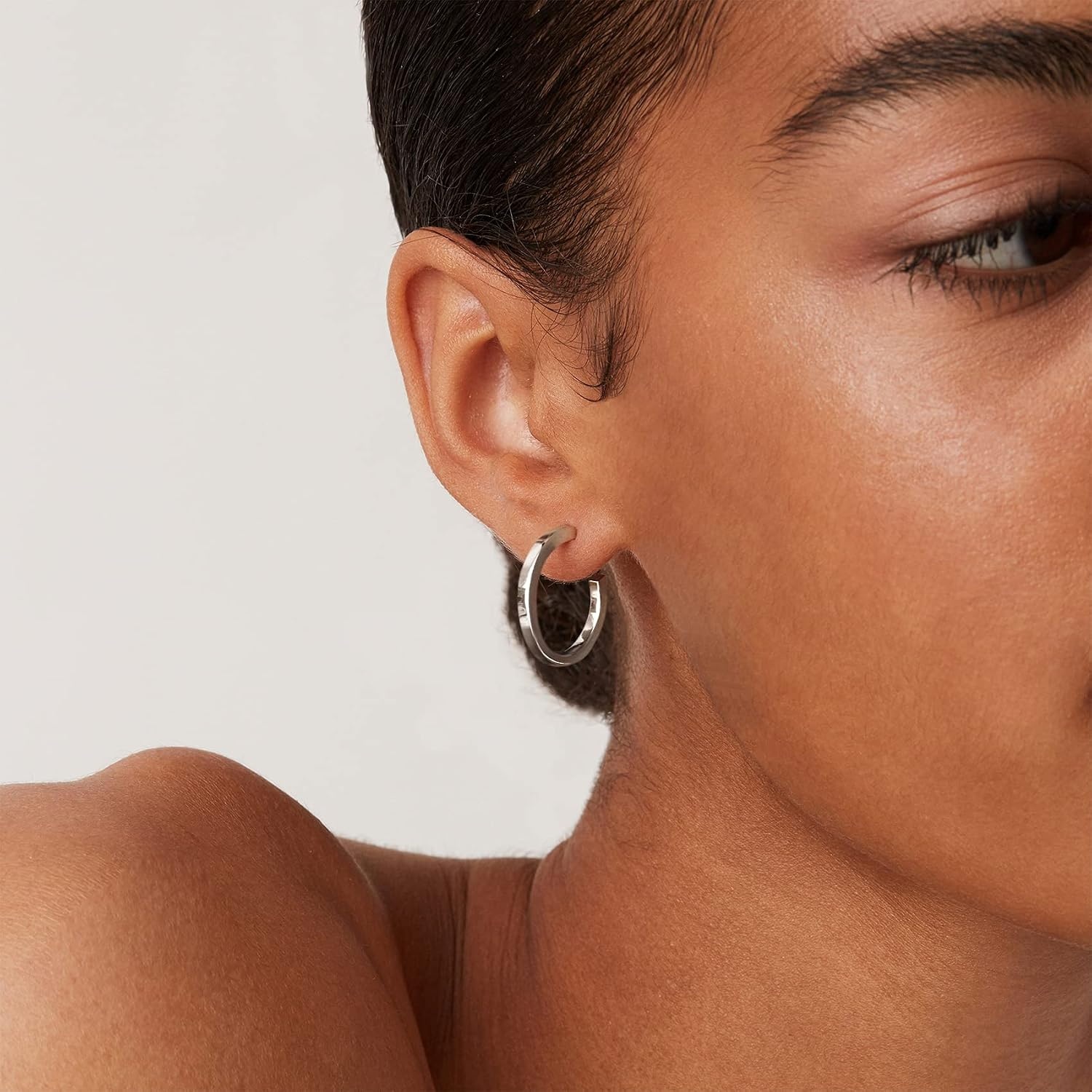 image:imagePAVOI 14K Gold Plated Thin Square Edge Open Hoop Earrings for Women Trendy Lightweight Open Hoops20 Millimeters
