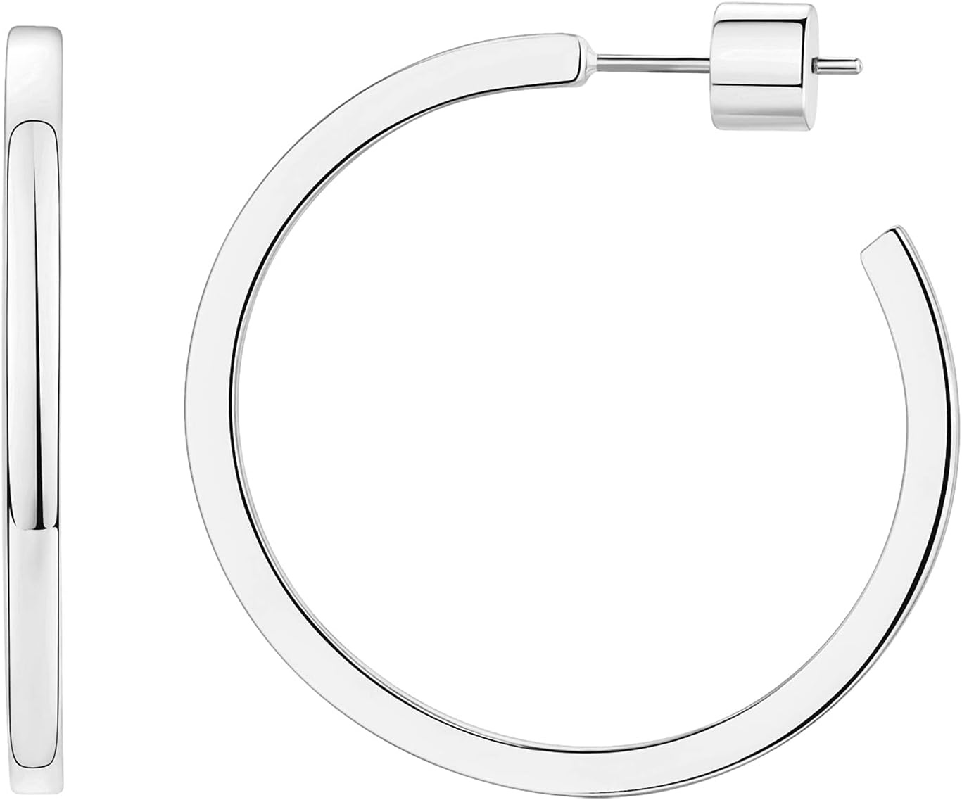 image:imagePAVOI 14K Gold Plated Thin Square Edge Open Hoop Earrings for Women Trendy Lightweight Open Hoops30 Millimeters