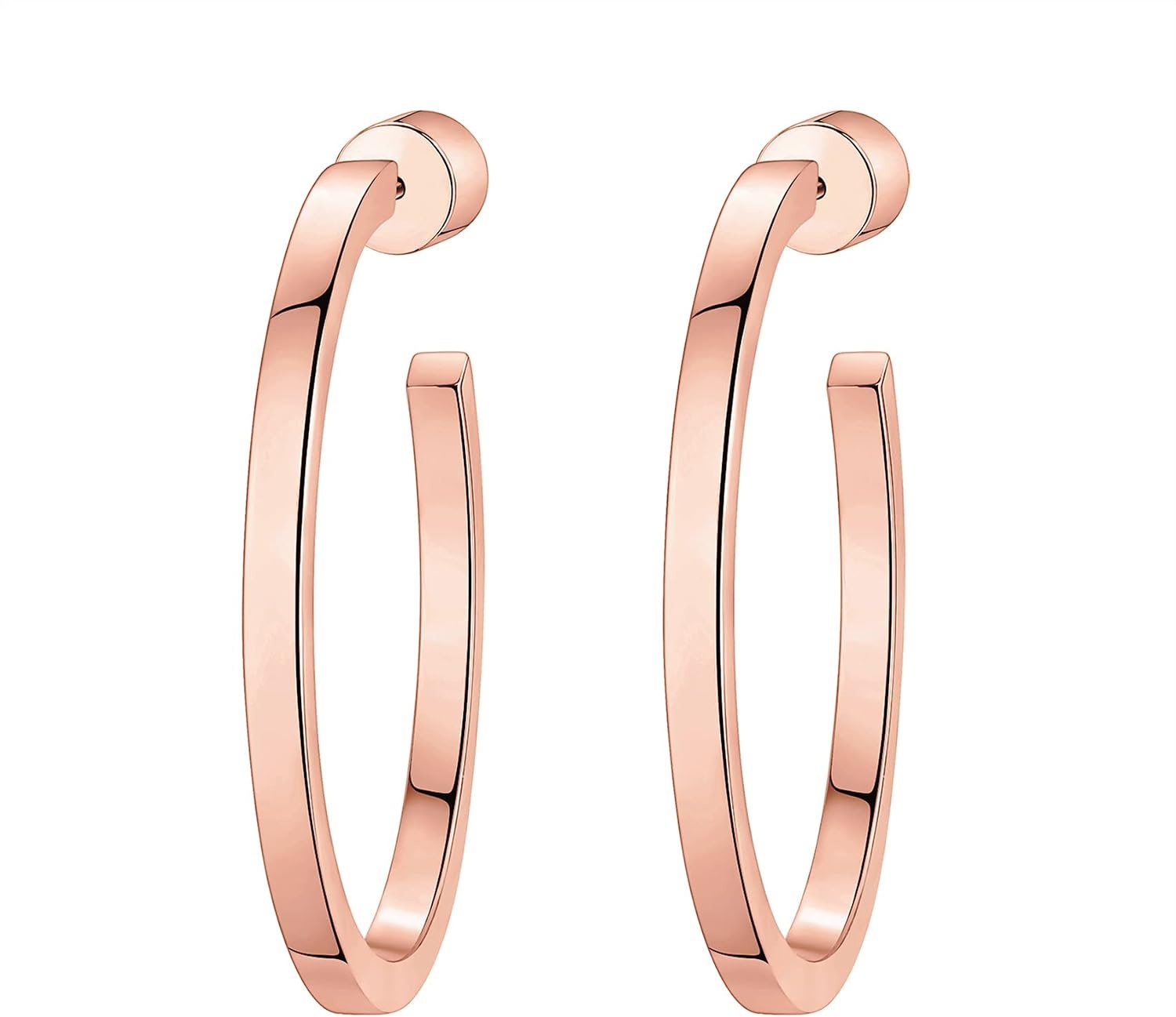 image:imagePAVOI 14K Gold Plated Thin Square Edge Open Hoop Earrings for Women Trendy Lightweight Open Hoops30 Millimeters