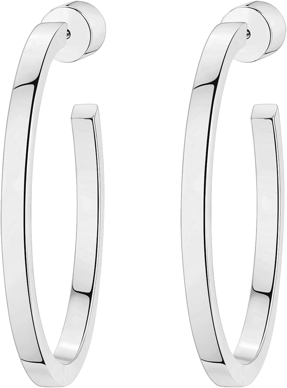 image:imagePAVOI 14K Gold Plated Thin Square Edge Open Hoop Earrings for Women Trendy Lightweight Open Hoops30 Millimeters