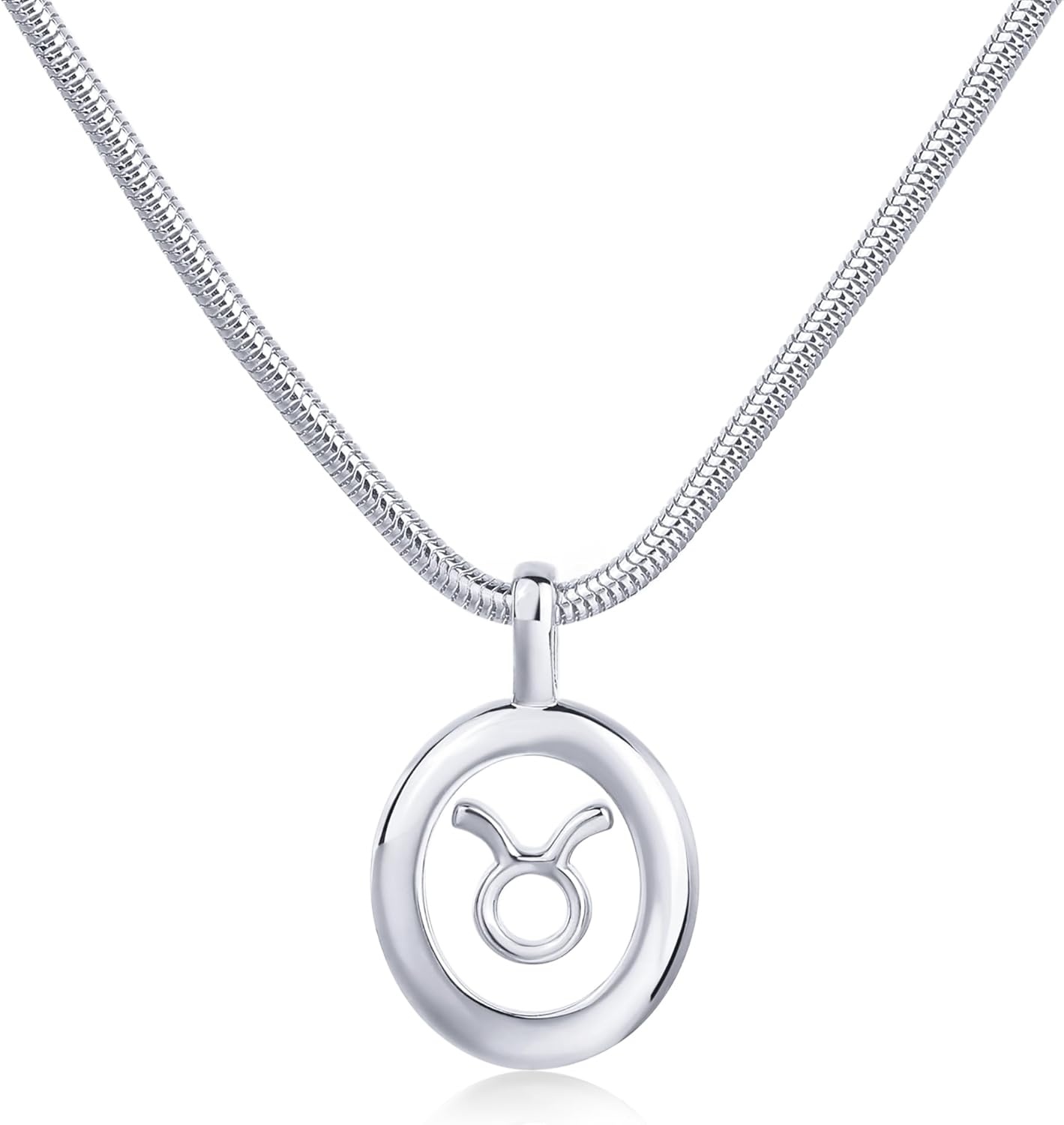 image:imagePAVOI 14K Gold Plated Unique Floating Astrology Pendant Necklace for Women Horoscope Charm Necklace Dainty Zodiac GiftsWhite Gold