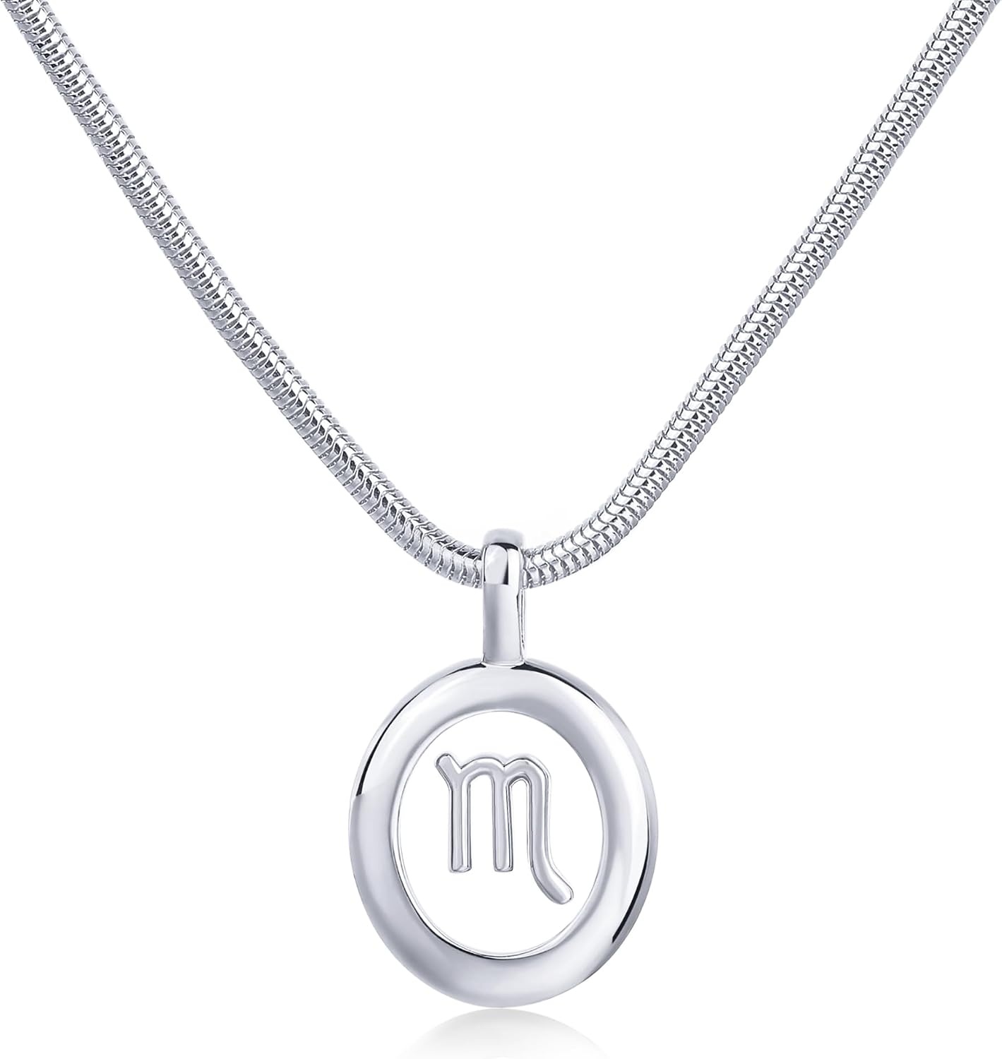 image:imagePAVOI 14K Gold Plated Unique Floating Astrology Pendant Necklace for Women Horoscope Charm Necklace Dainty Zodiac GiftsWhite Gold