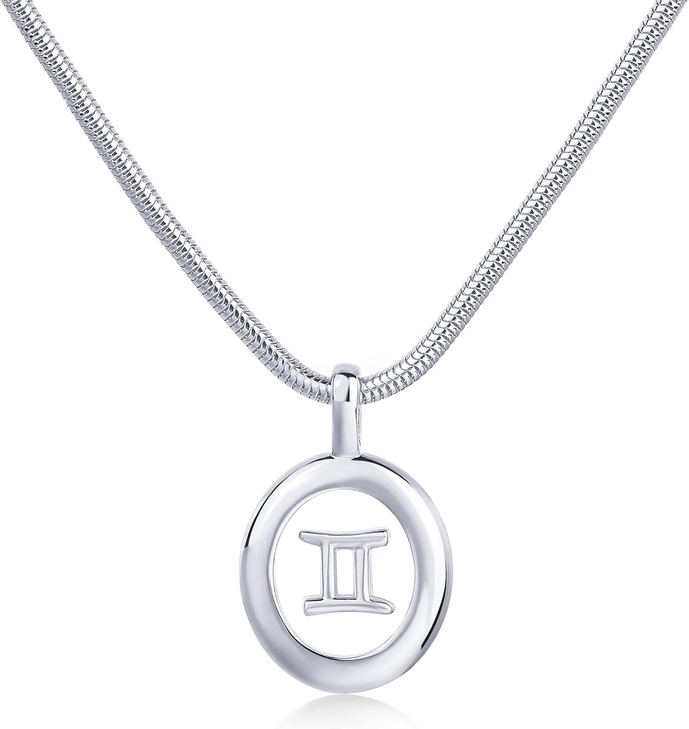 image:imagePAVOI 14K Gold Plated Unique Floating Astrology Pendant Necklace for Women Horoscope Charm Necklace Dainty Zodiac GiftsWhite Gold
