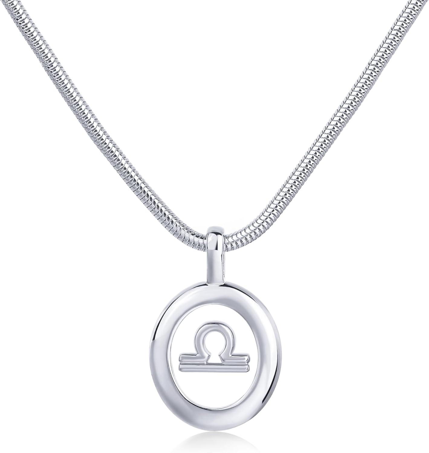 image:imagePAVOI 14K Gold Plated Unique Floating Astrology Pendant Necklace for Women Horoscope Charm Necklace Dainty Zodiac GiftsWhite Gold