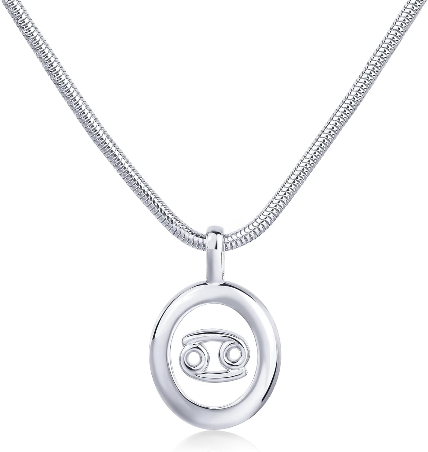 image:imagePAVOI 14K Gold Plated Unique Floating Astrology Pendant Necklace for Women Horoscope Charm Necklace Dainty Zodiac GiftsWhite Gold