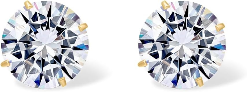image:imagePAVOI 14K Real Gold Studs Moissanite Earrings for Women 024 Carat Round Lab Created Moissanite Stone Solid Gold Stud Earrings Men06CTPair 4mm