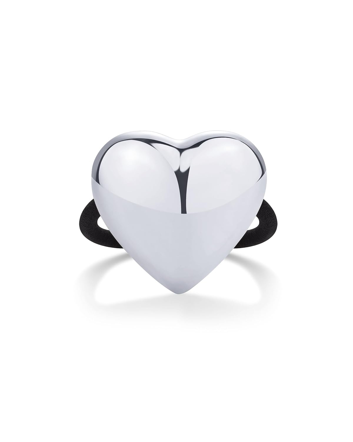 image:imagePAVOI 14K Yellow Gold Plated Dome Waterproof Chunky Metal Hair Band Ponytail Holders for Women Stainless Steel Statement Cuff Fashion Accessories Stretchy Gold Hair TiesHeart White Gold