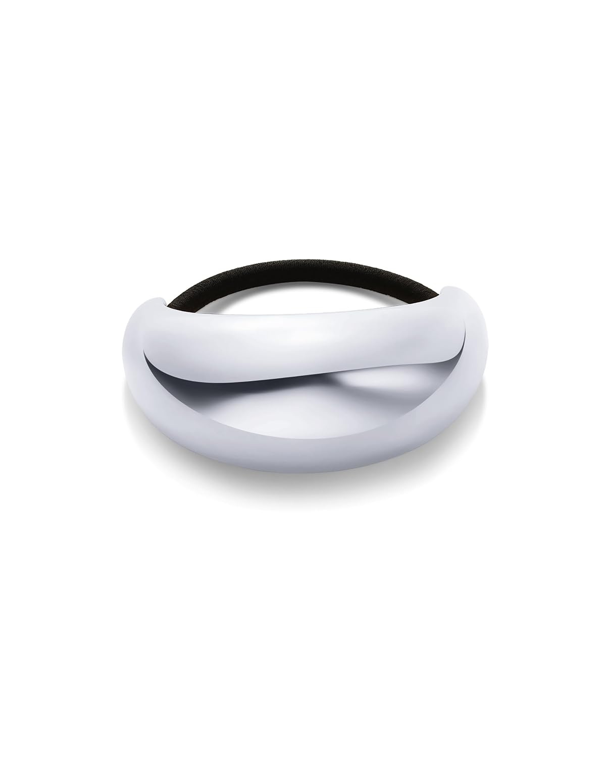 image:imagePAVOI 14K Yellow Gold Plated Dome Waterproof Chunky Metal Hair Band Ponytail Holders for Women Stainless Steel Statement Cuff Fashion Accessories Stretchy Gold Hair TiesChunky White Gold