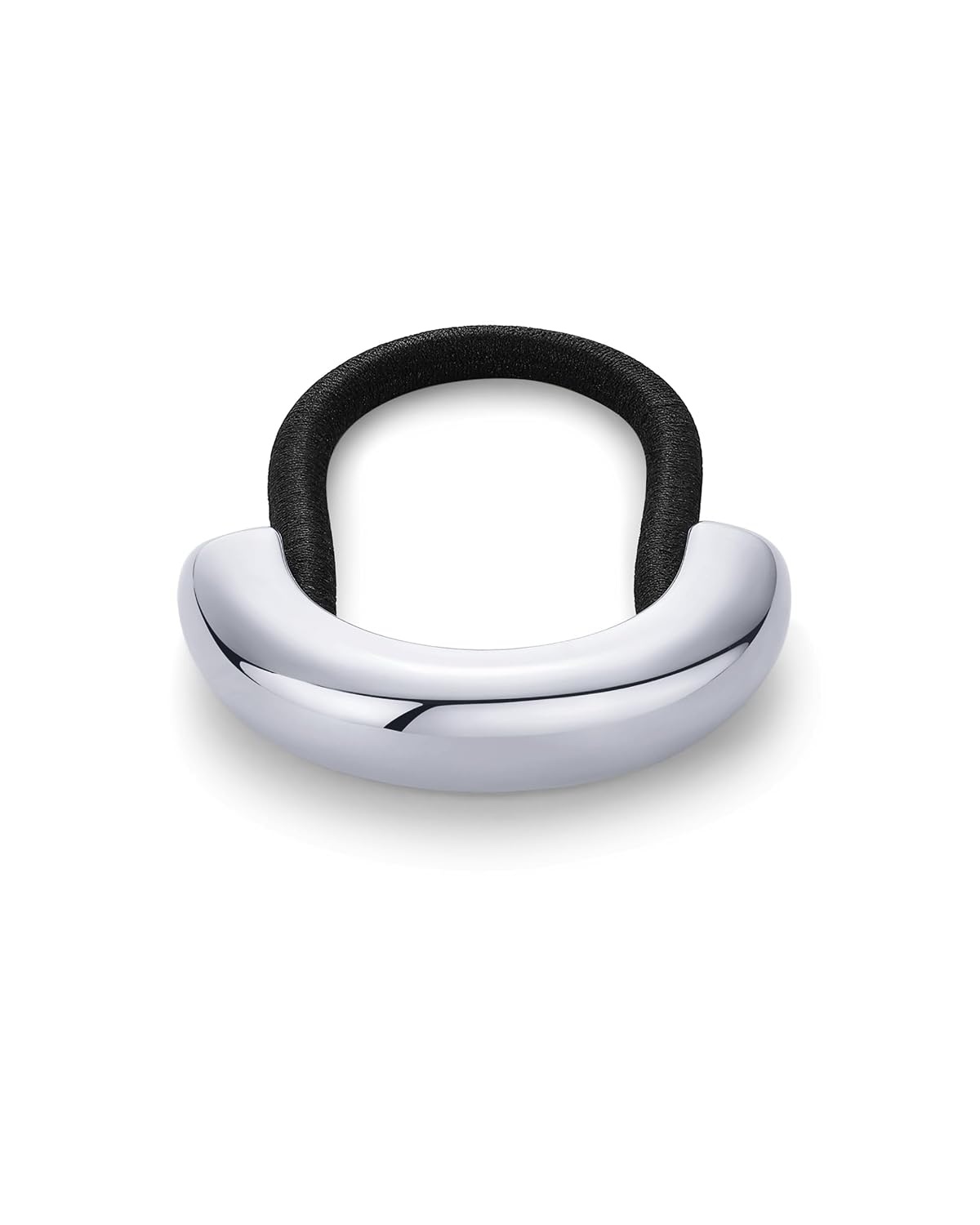 image:imagePAVOI 14K Yellow Gold Plated Dome Waterproof Chunky Metal Hair Band Ponytail Holders for Women Stainless Steel Statement Cuff Fashion Accessories Stretchy Gold Hair TiesArch White Gold