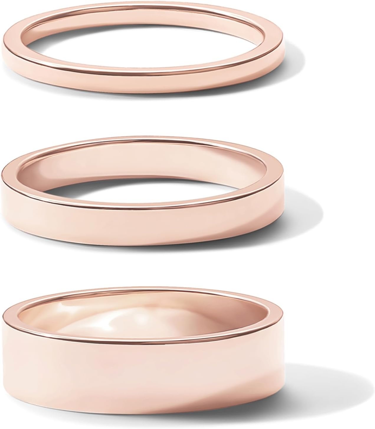 image:imagePAVOI 18K Gold Plated 3 Rings Set Gold Stacking Rings for Women Stacking Ring SetRose Gold