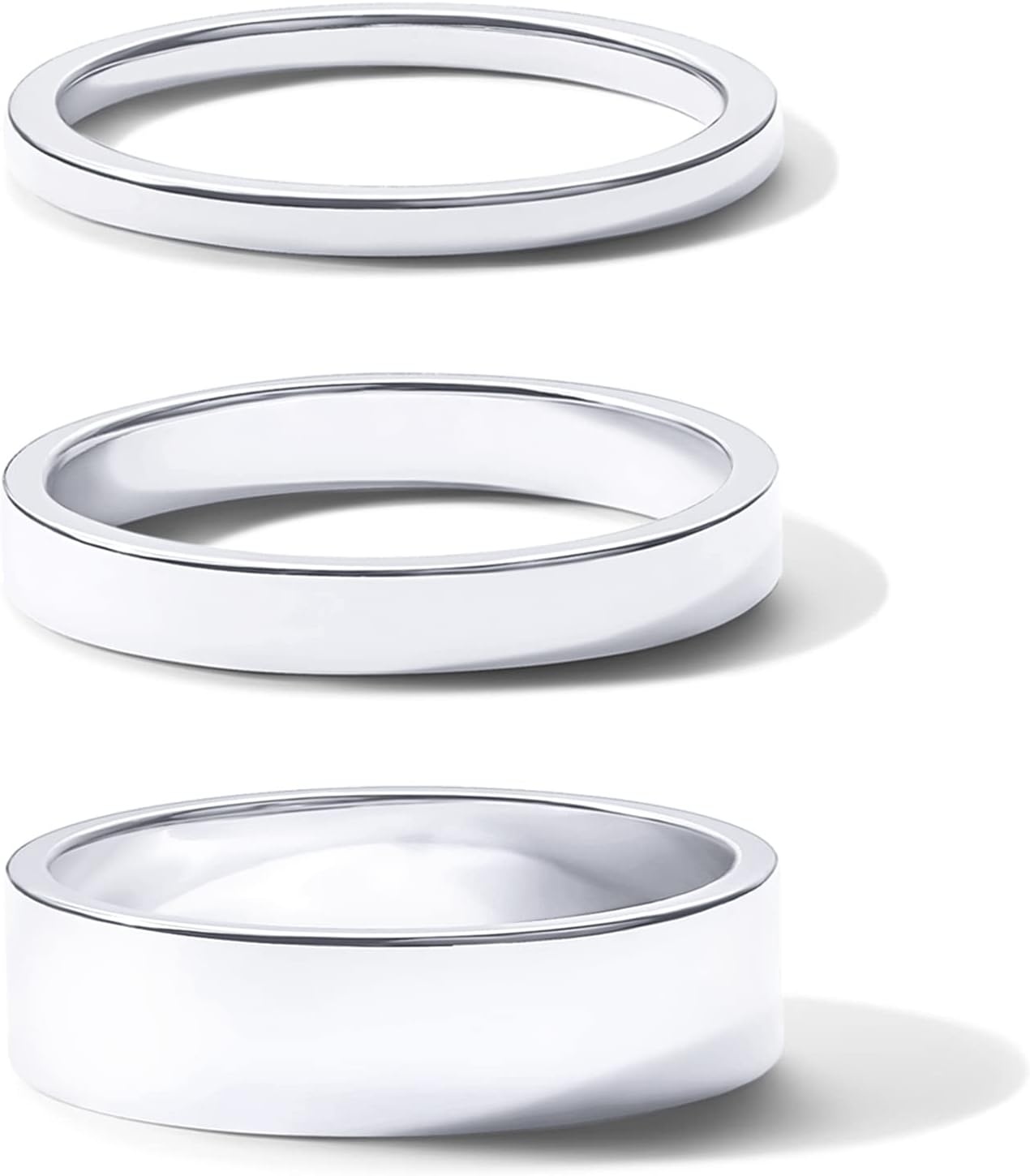 image:imagePAVOI 18K Gold Plated 3 Rings Set Gold Stacking Rings for Women Stacking Ring SetWhite Gold
