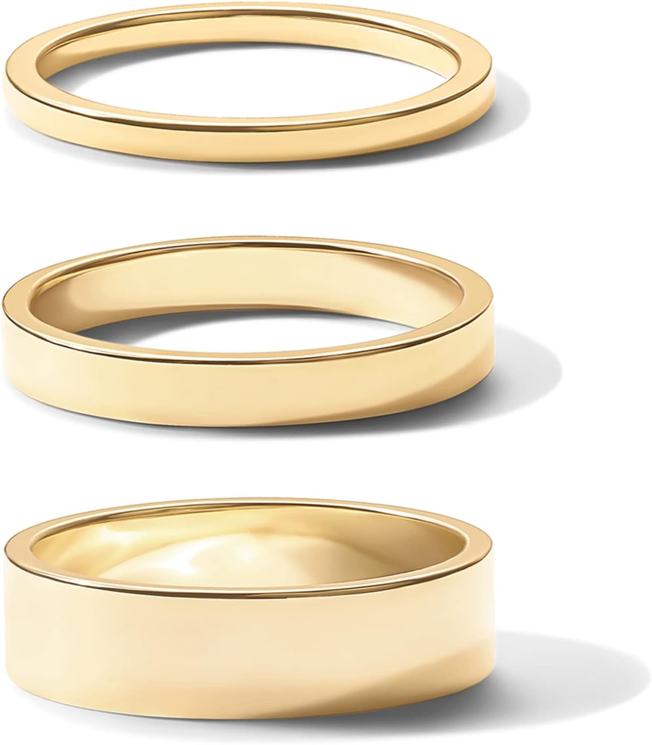 image:imagePAVOI 18K Gold Plated 3 Rings Set Gold Stacking Rings for Women Stacking Ring SetYellow Gold