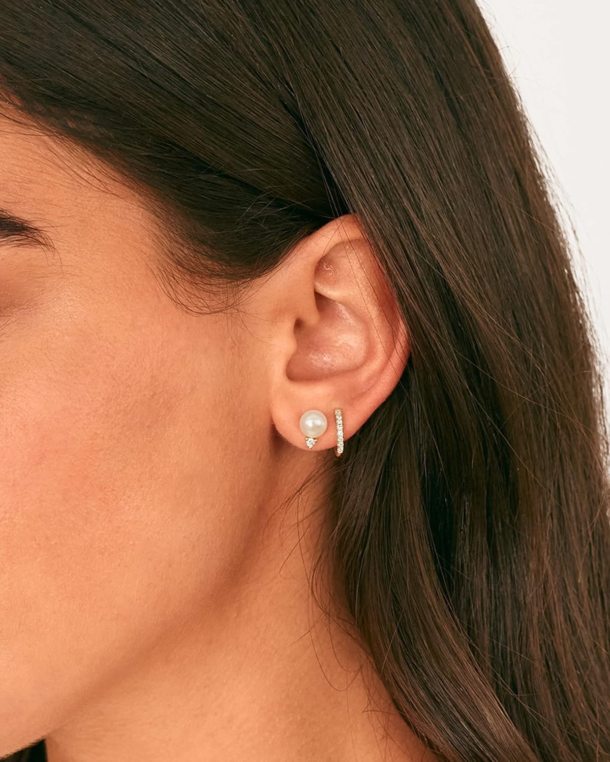 image:imagePAVOI 18K Gold Plated 925 Sterling Silver Post Cubic Zirconia AAA Quality Handpicked Freshwater Cultured Stud Button Pearl EarringsYellow Gold