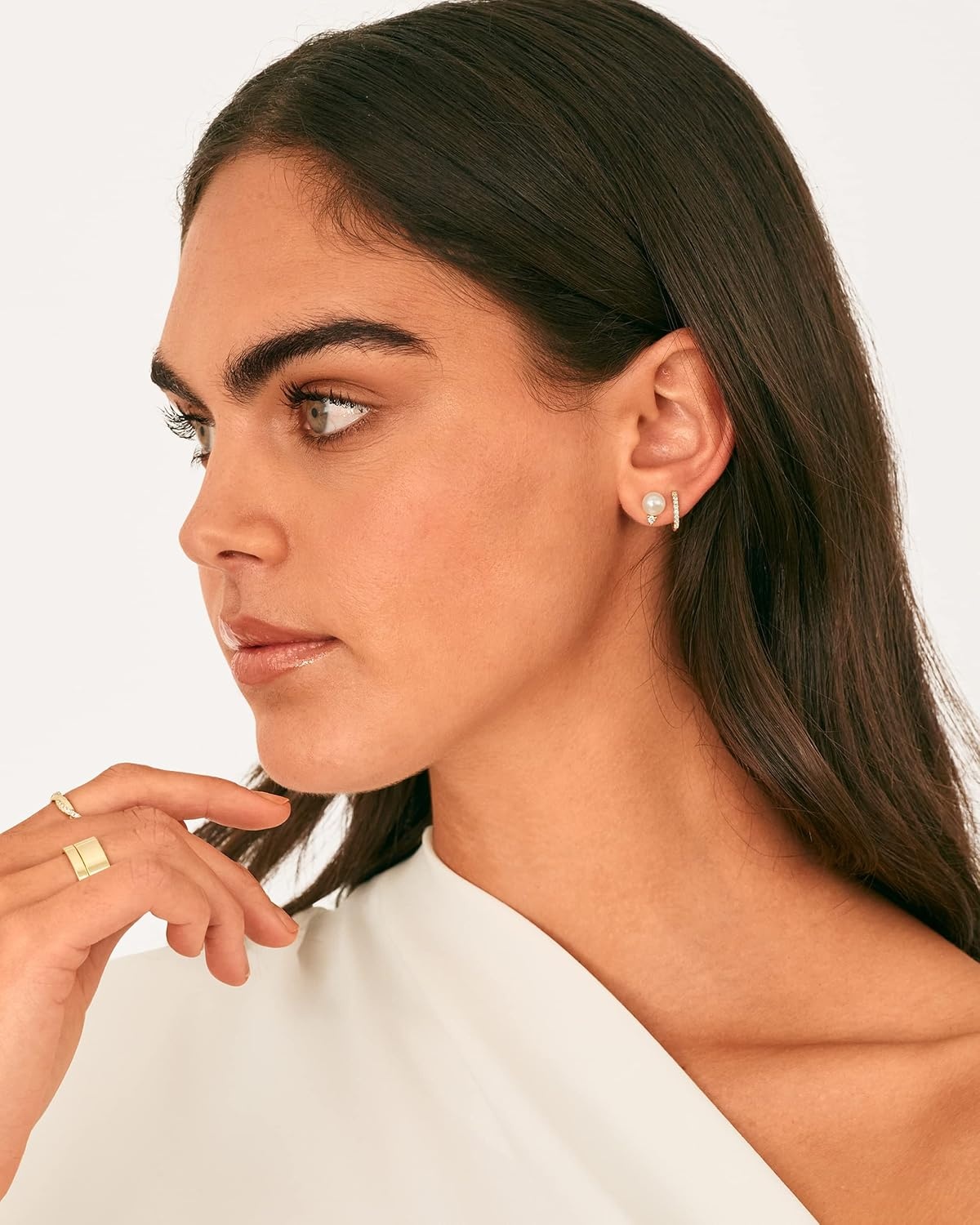 image:imagePAVOI 18K Gold Plated 925 Sterling Silver Post Cubic Zirconia AAA Quality Handpicked Freshwater Cultured Stud Button Pearl EarringsYellow Gold