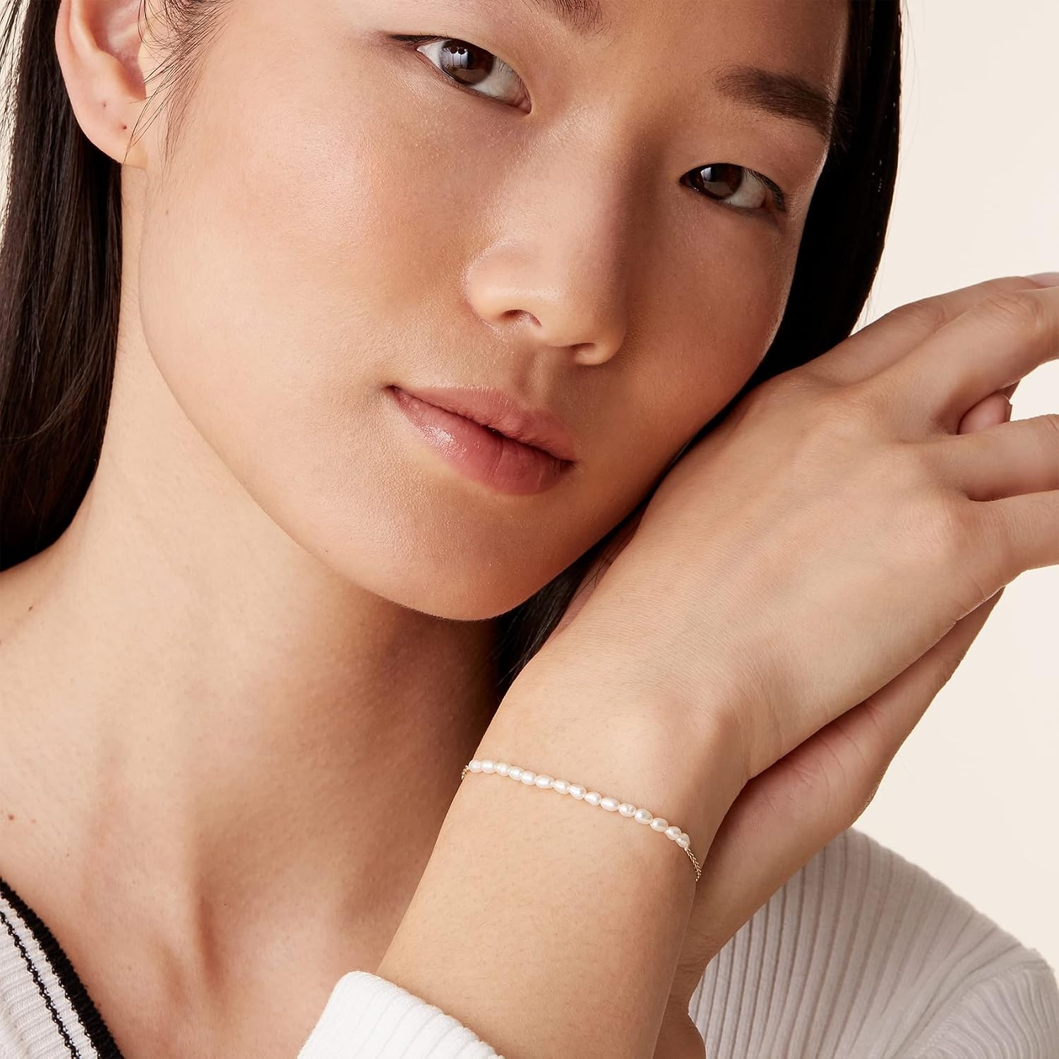 image:imagePAVOI 18K Gold Plated Beaded Freshwater Cultured Pearl Bracelet for Women Dainty Bracelet with Pearl BeadsDainty Pearls