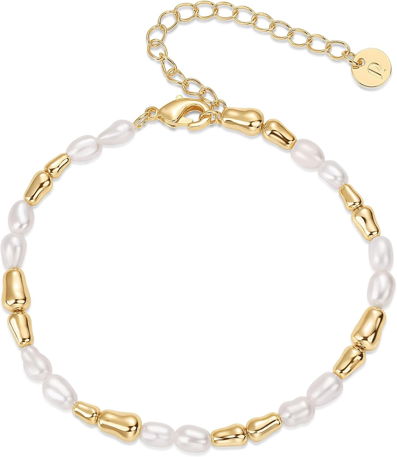 image:imagePAVOI 18K Gold Plated Beaded Freshwater Cultured Pearl Bracelet for Women Dainty Bracelet with Pearl BeadsPearls Gold Beads