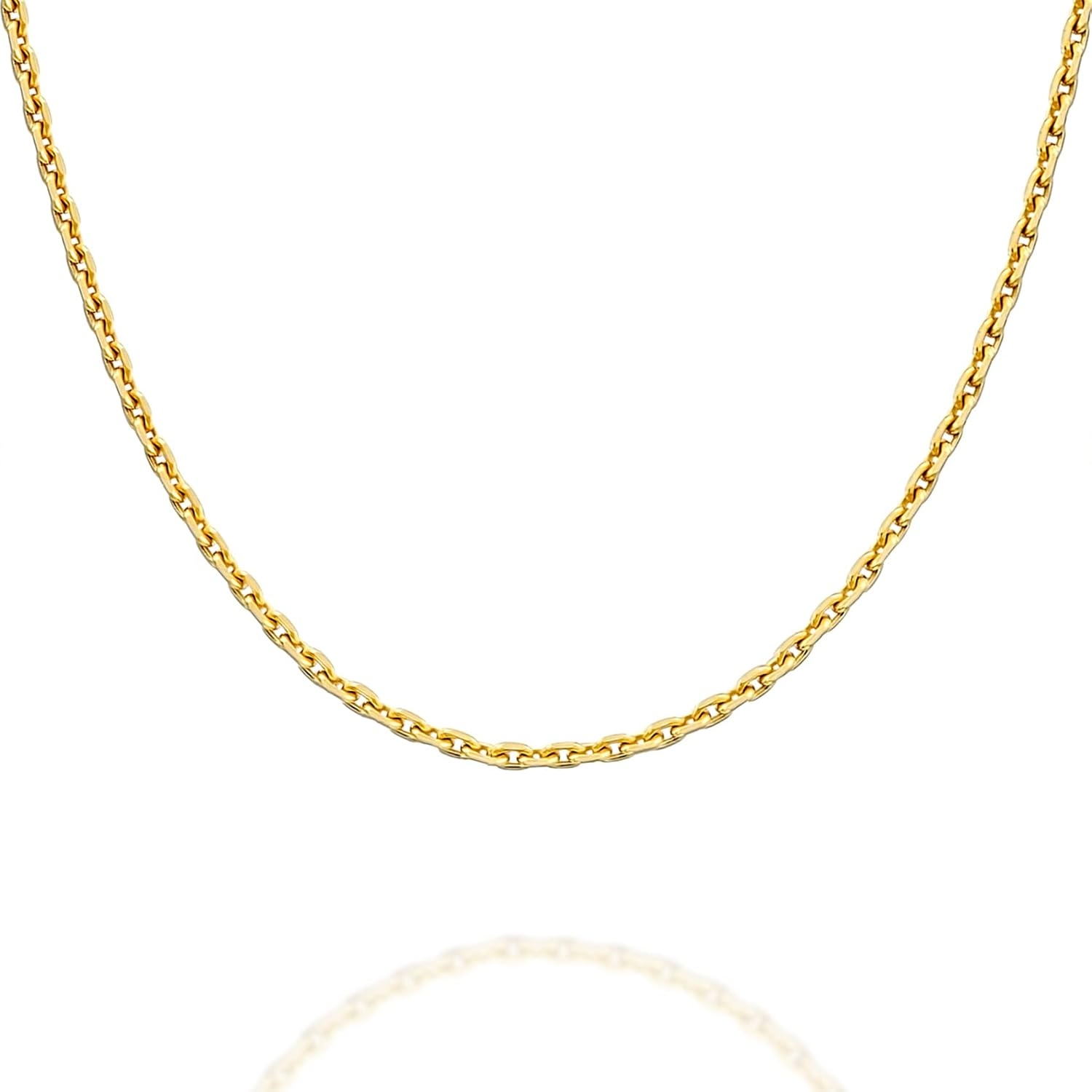 image:imagePAVOI 22K Gold Plated Chain Necklace For Women Italian Solid 925 Sterling Silver Necklace for Men Cuban Link Rope Snake amp Rope DiamondCut Herringbone Trendy Unisex JewelryYellow Gold