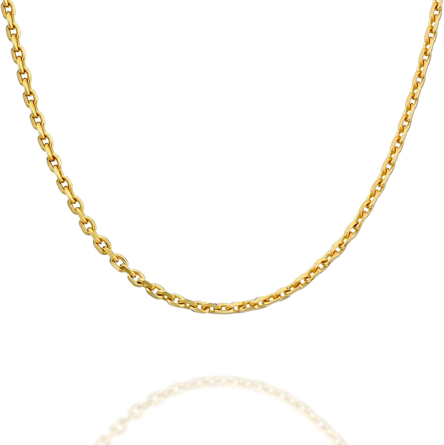 image:imagePAVOI 22K Gold Plated Chain Necklace For Women Italian Solid 925 Sterling Silver Necklace for Men Cuban Link Rope Snake amp Rope DiamondCut Herringbone Trendy Unisex JewelryYellow Gold
