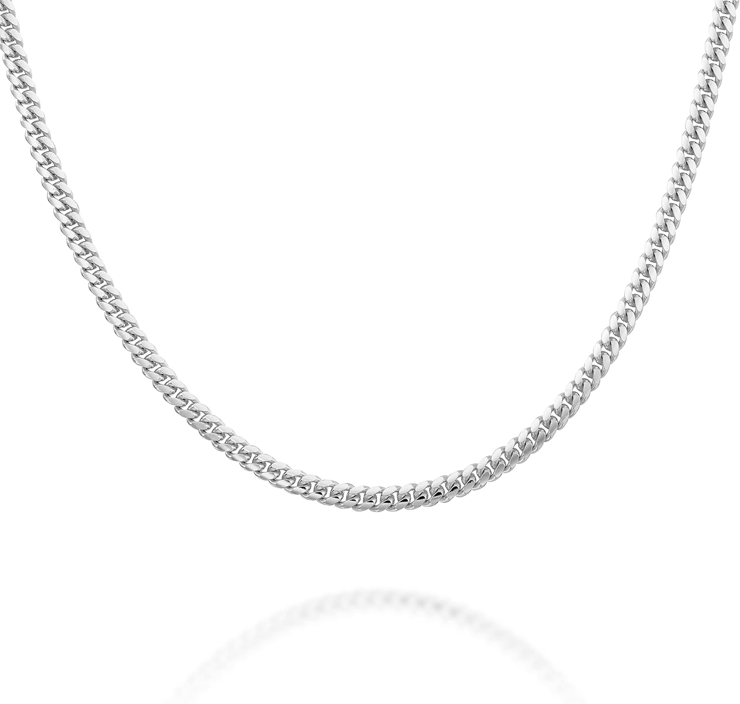 image:imagePAVOI 22K Gold Plated Chain Necklace For Women Italian Solid 925 Sterling Silver Necklace for Men Cuban Link Rope Snake amp Rope DiamondCut Herringbone Trendy Unisex JewelryWhite Gold