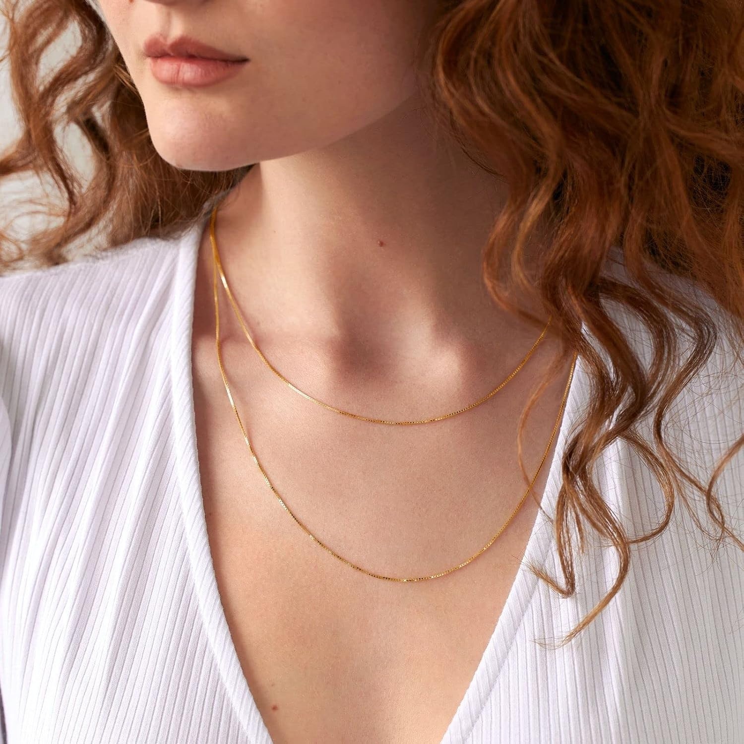 image:imagePAVOI 22K Gold Plated Chain Necklace For Women Italian Solid 925 Sterling Silver Necklace for Men Cuban Link Rope Snake amp Rope DiamondCut Herringbone Trendy Unisex JewelryYellow Gold