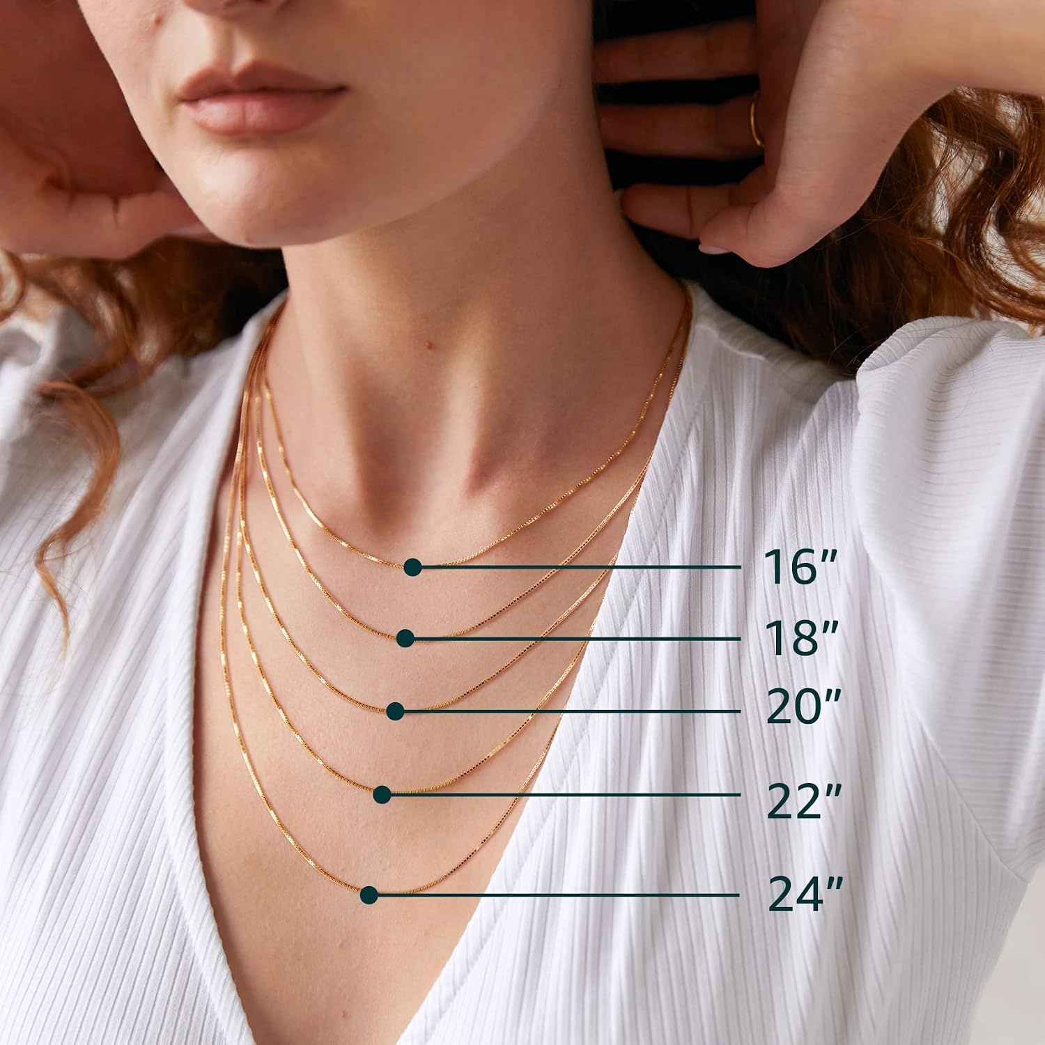 image:imagePAVOI 22K Gold Plated Chain Necklace For Women Italian Solid 925 Sterling Silver Necklace for Men Cuban Link Rope Snake amp Rope DiamondCut Herringbone Trendy Unisex JewelryWhite Gold