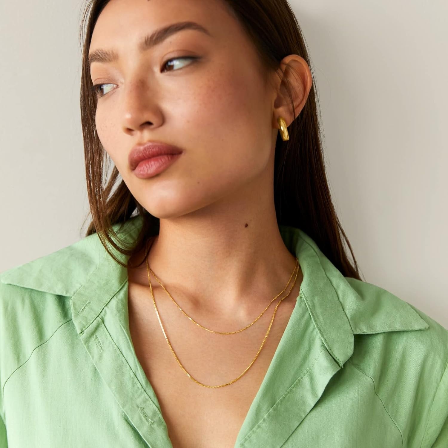 image:imagePAVOI 22K Gold Plated Chain Necklace For Women Italian Solid 925 Sterling Silver Necklace for Men Cuban Link Rope Snake amp Rope DiamondCut Herringbone Trendy Unisex JewelryYellow Gold