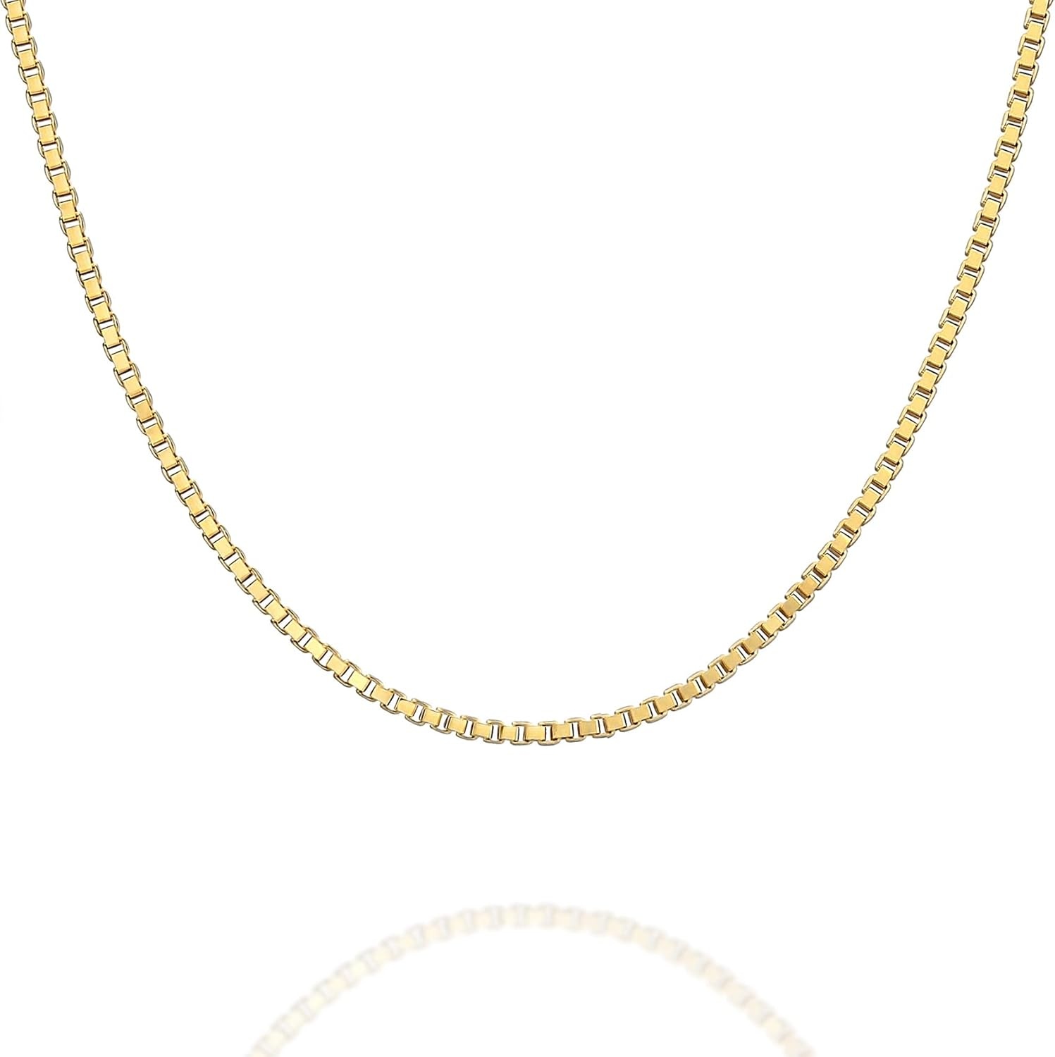image:imagePAVOI 22K Gold Plated Chain Necklace For Women Italian Solid 925 Sterling Silver Necklace for Men Cuban Link Rope Snake amp Rope DiamondCut Herringbone Trendy Unisex JewelryYellow Gold
