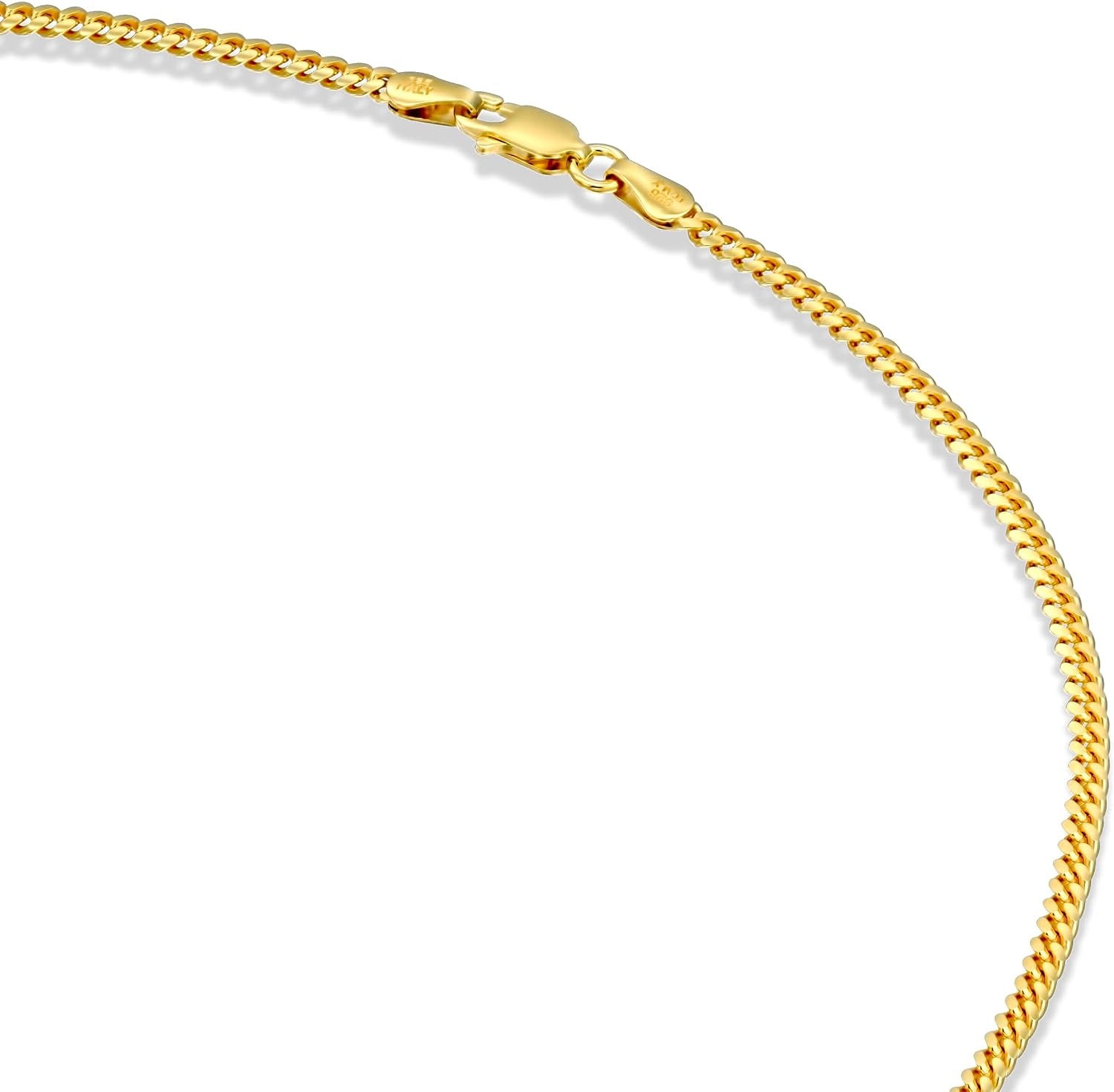 image:imagePAVOI 22K Gold Plated Chain Necklace For Women Italian Solid 925 Sterling Silver Necklace for Men Cuban Link Rope Snake amp Rope DiamondCut Herringbone Trendy Unisex JewelryYellow Gold