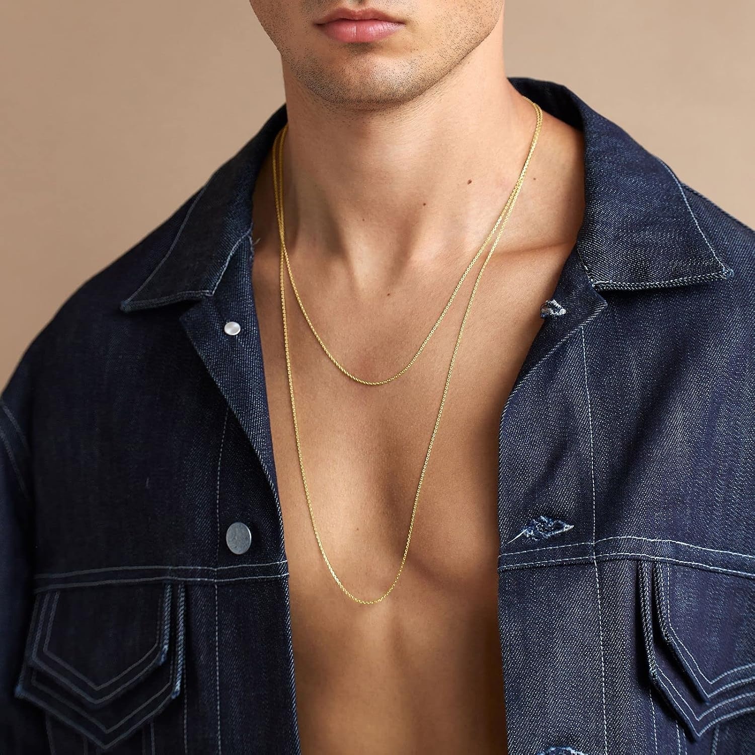 image:imagePAVOI 22K Gold Plated Chain Necklace For Women Italian Solid 925 Sterling Silver Necklace for Men Cuban Link Rope Snake amp Rope DiamondCut Herringbone Trendy Unisex JewelryYellow Gold