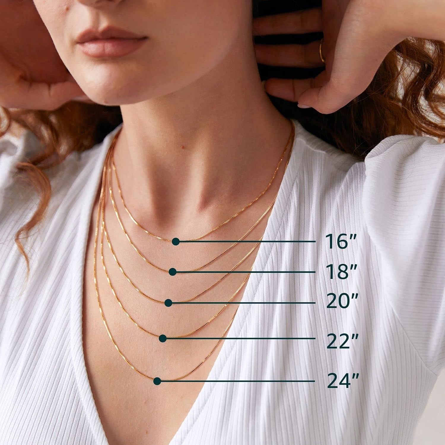 image:imagePAVOI 22K Gold Plated Chain Necklace For Women Italian Solid 925 Sterling Silver Necklace for Men Cuban Link Rope Snake amp Rope DiamondCut Herringbone Trendy Unisex JewelryWhite Gold