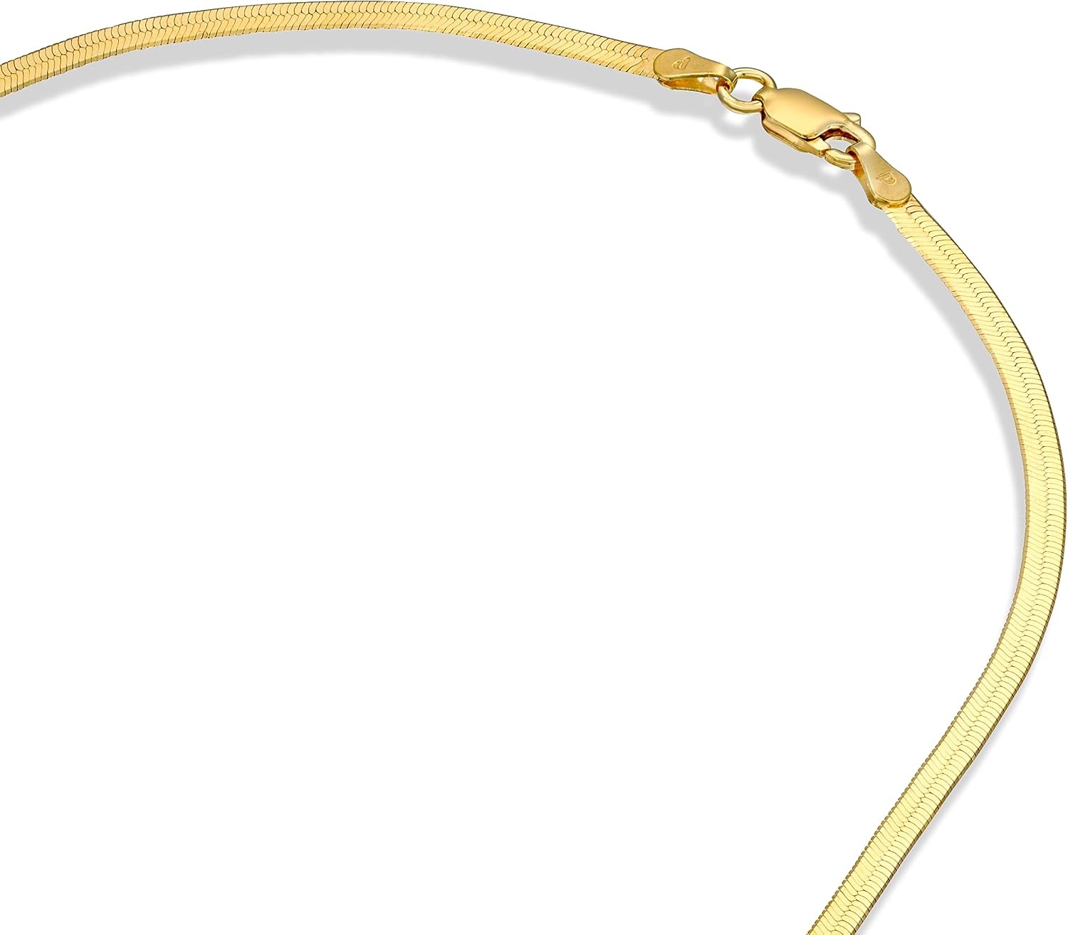 image:imagePAVOI 22K Gold Plated Chain Necklace For Women Italian Solid 925 Sterling Silver Necklace for Men Cuban Link Rope Snake amp Rope DiamondCut Herringbone Trendy Unisex JewelryYellow Gold