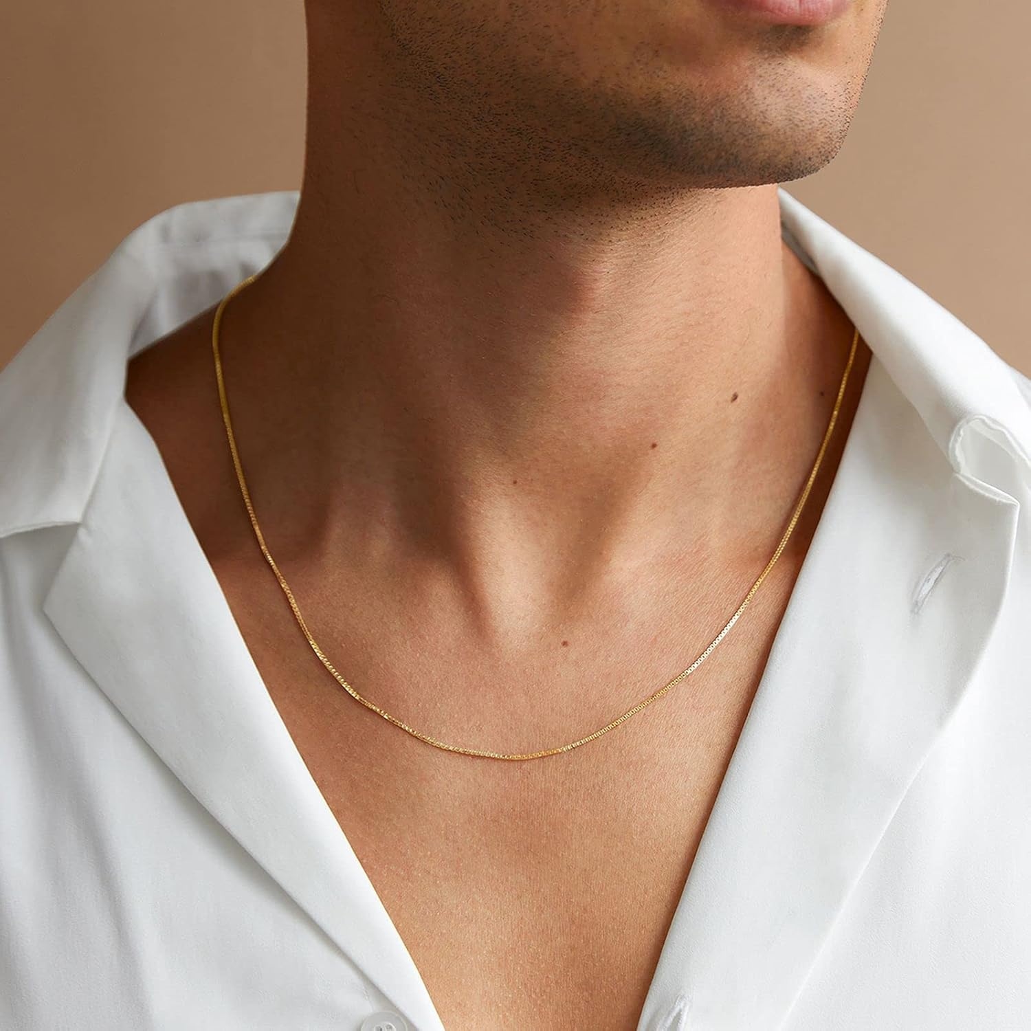 image:imagePAVOI 22K Gold Plated Chain Necklace For Women Italian Solid 925 Sterling Silver Necklace for Men Cuban Link Rope Snake amp Rope DiamondCut Herringbone Trendy Unisex JewelryYellow Gold