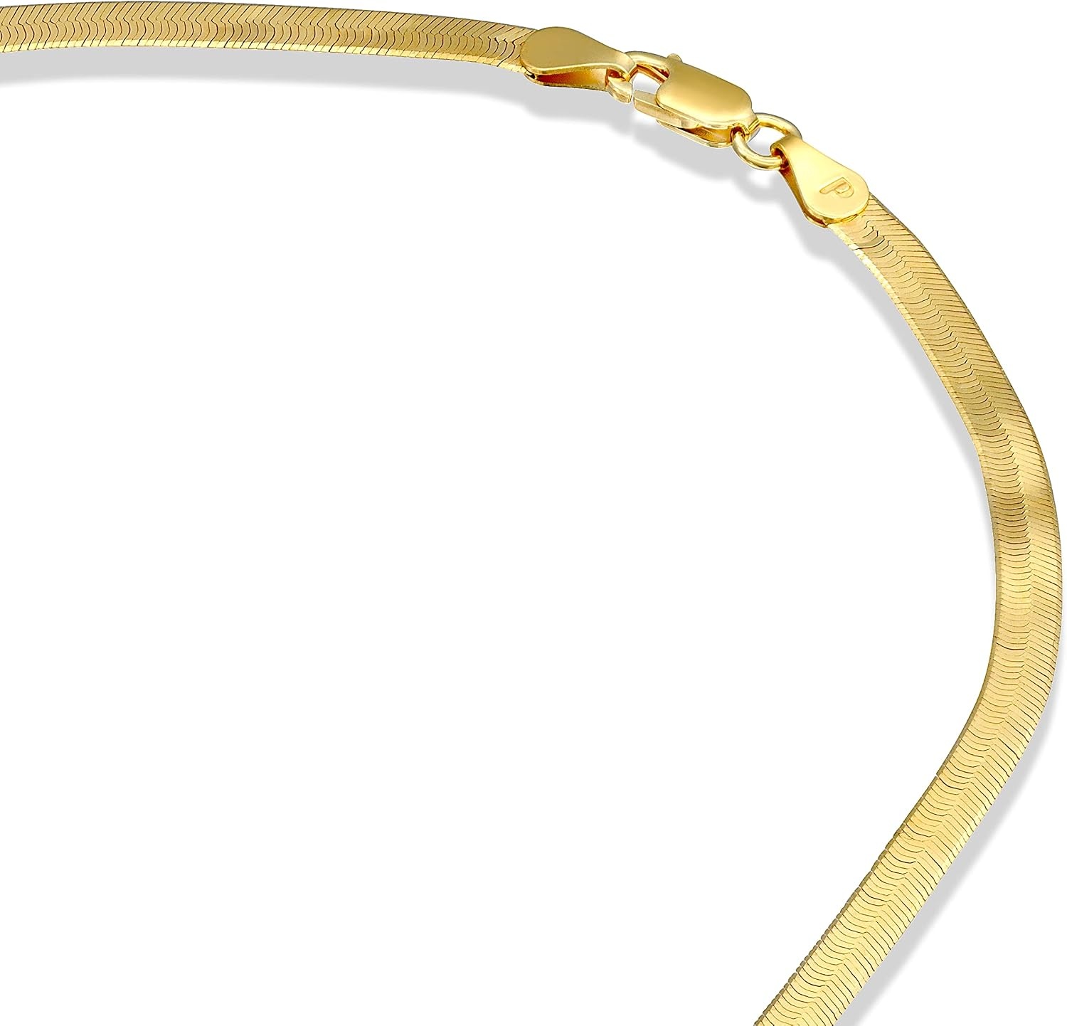 image:imagePAVOI 22K Gold Plated Chain Necklace For Women Italian Solid 925 Sterling Silver Necklace for Men Cuban Link Rope Snake amp Rope DiamondCut Herringbone Trendy Unisex JewelryYellow Gold
