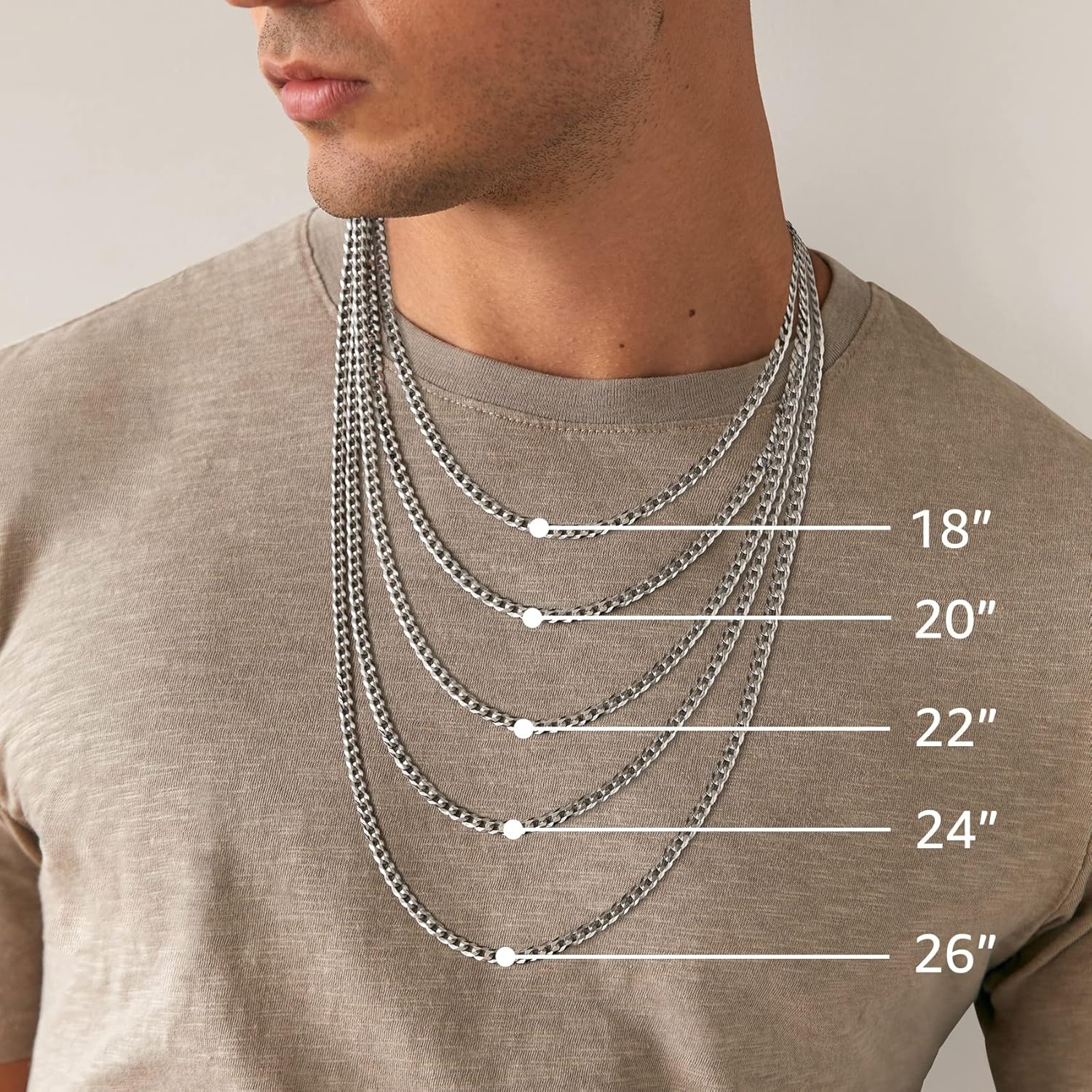 image:imagePAVOI 22K Gold Plated Chain Necklace For Women Italian Solid 925 Sterling Silver Necklace for Men Cuban Link Rope Snake amp Rope DiamondCut Herringbone Trendy Unisex JewelryWhite Gold