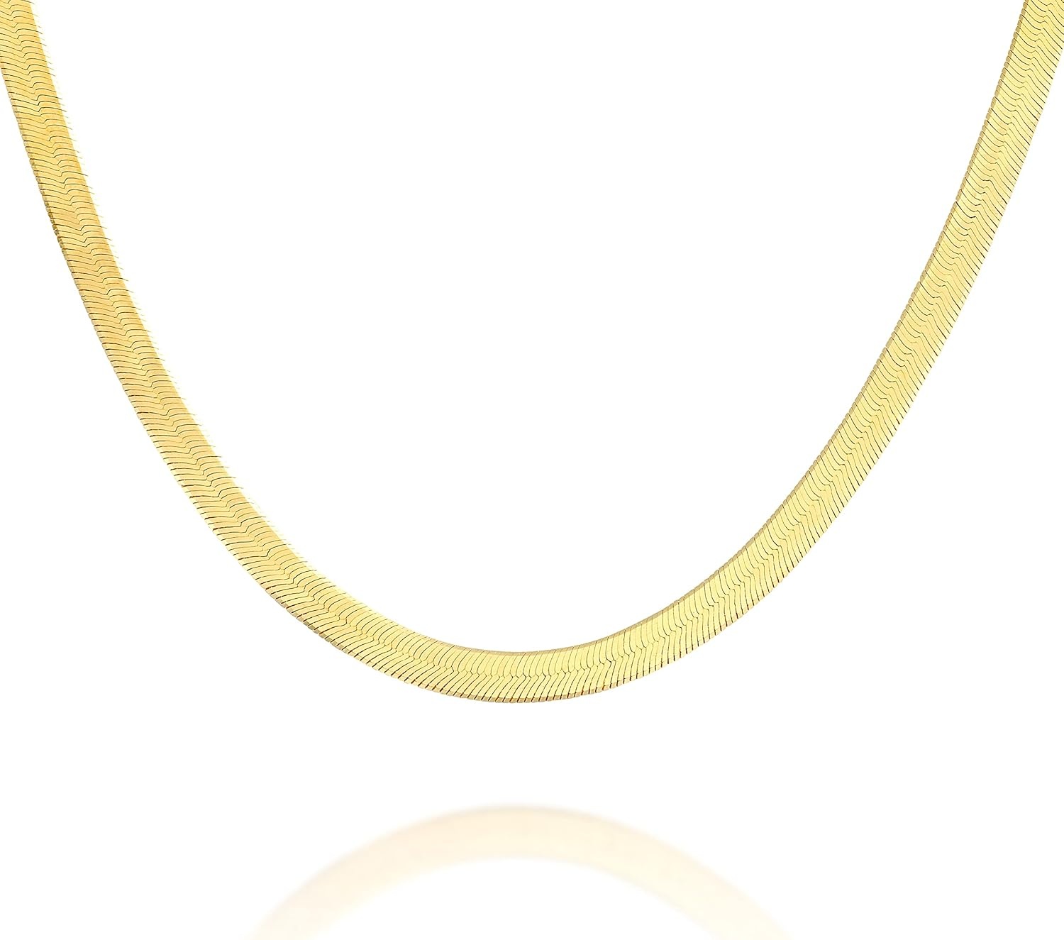 image:imagePAVOI 22K Gold Plated Chain Necklace For Women Italian Solid 925 Sterling Silver Necklace for Men Cuban Link Rope Snake amp Rope DiamondCut Herringbone Trendy Unisex JewelryYellow Gold