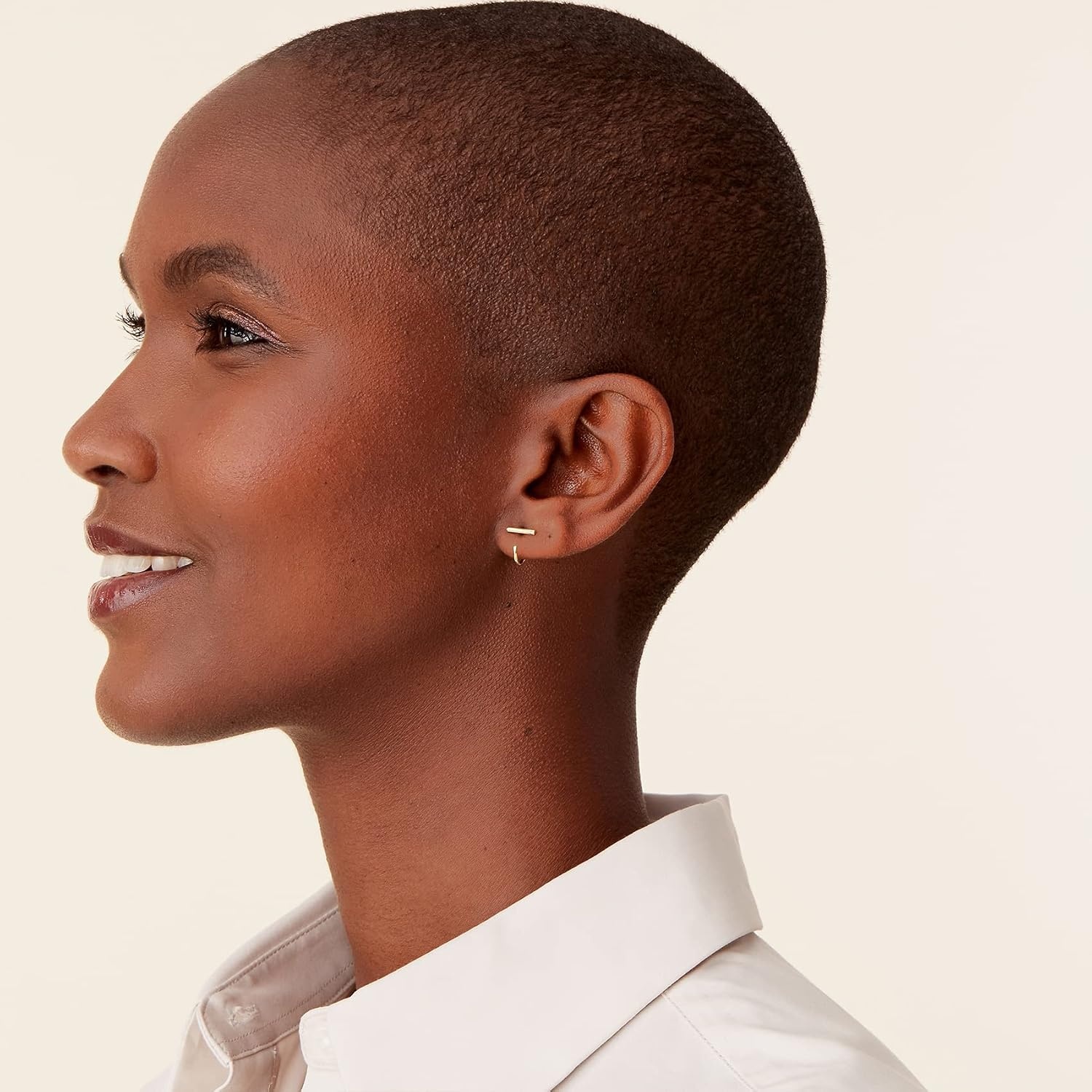 image:imagePAVOI 925 Sterling Silver Huggie Half Hoop Earrings Hypoallergenic Minimalist Tiny Cartilage EarringRose Gold