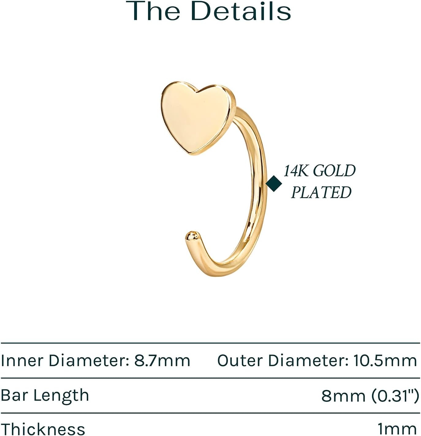 image:imagePAVOI 925 Sterling Silver Huggie Half Hoop Earrings Hypoallergenic Minimalist Tiny Cartilage EarringRose Gold